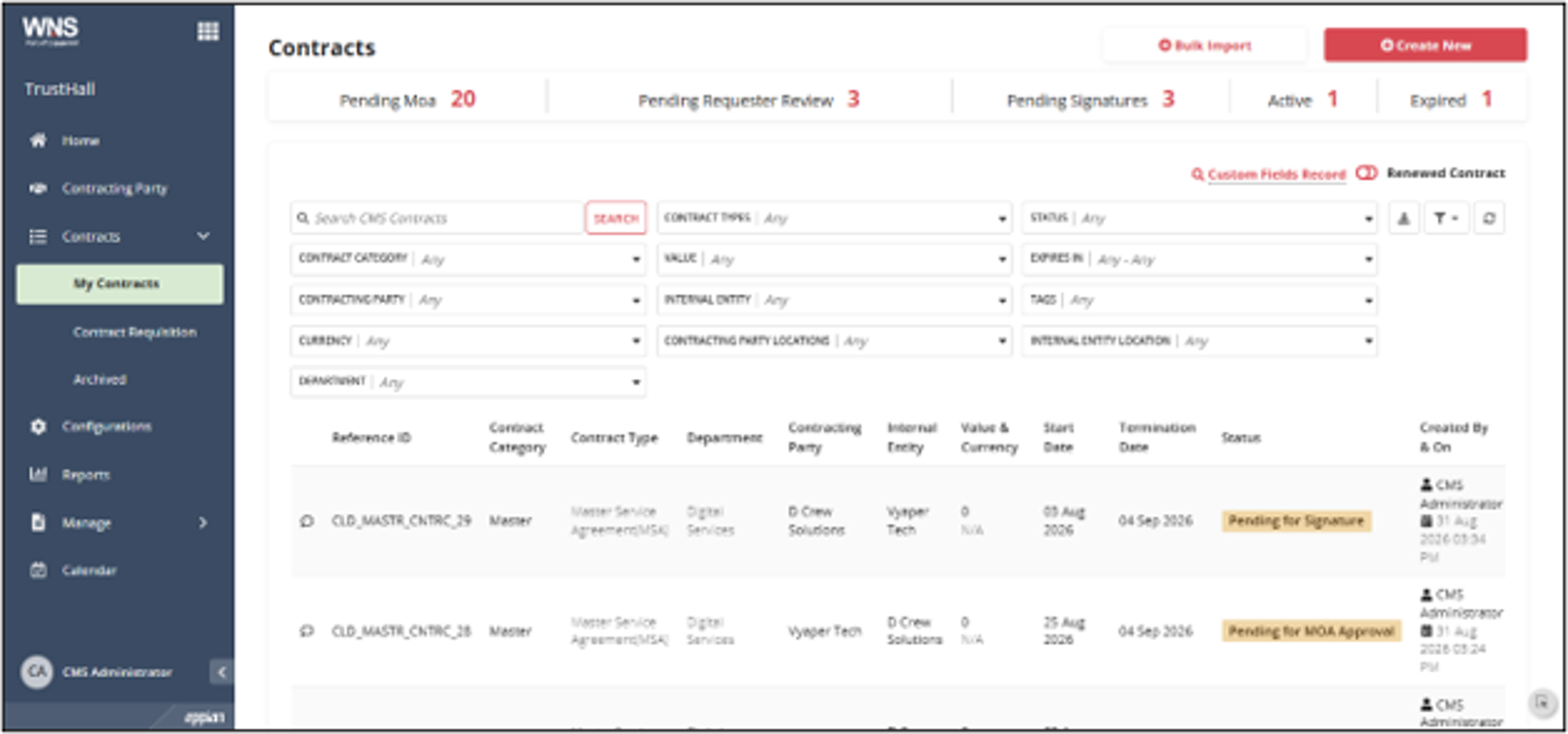 TrustHall - Contract Management System screenshot 2