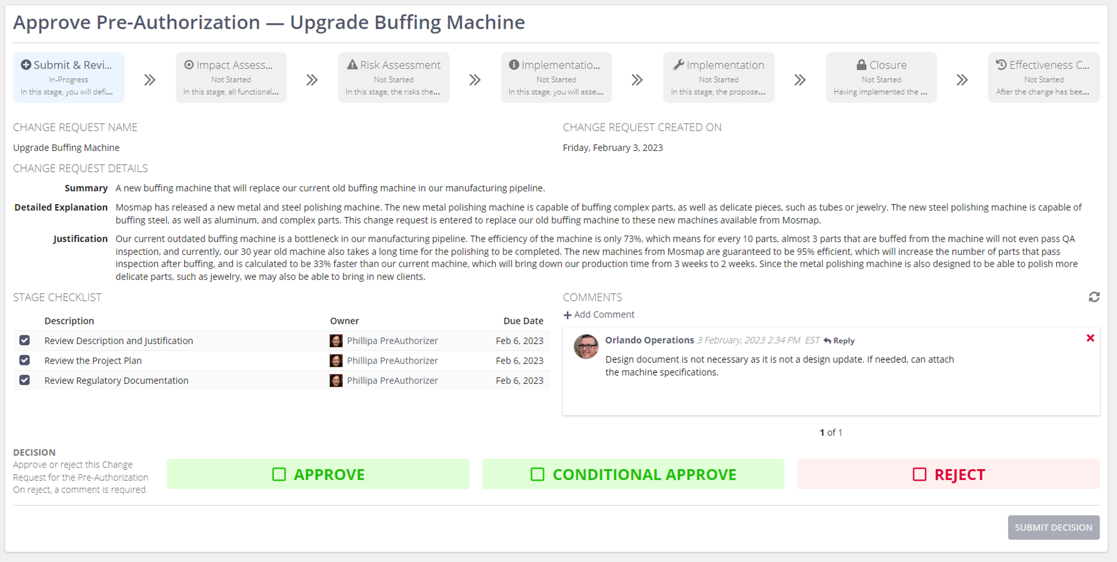 Manufacturing Change Control Management screenshot 5