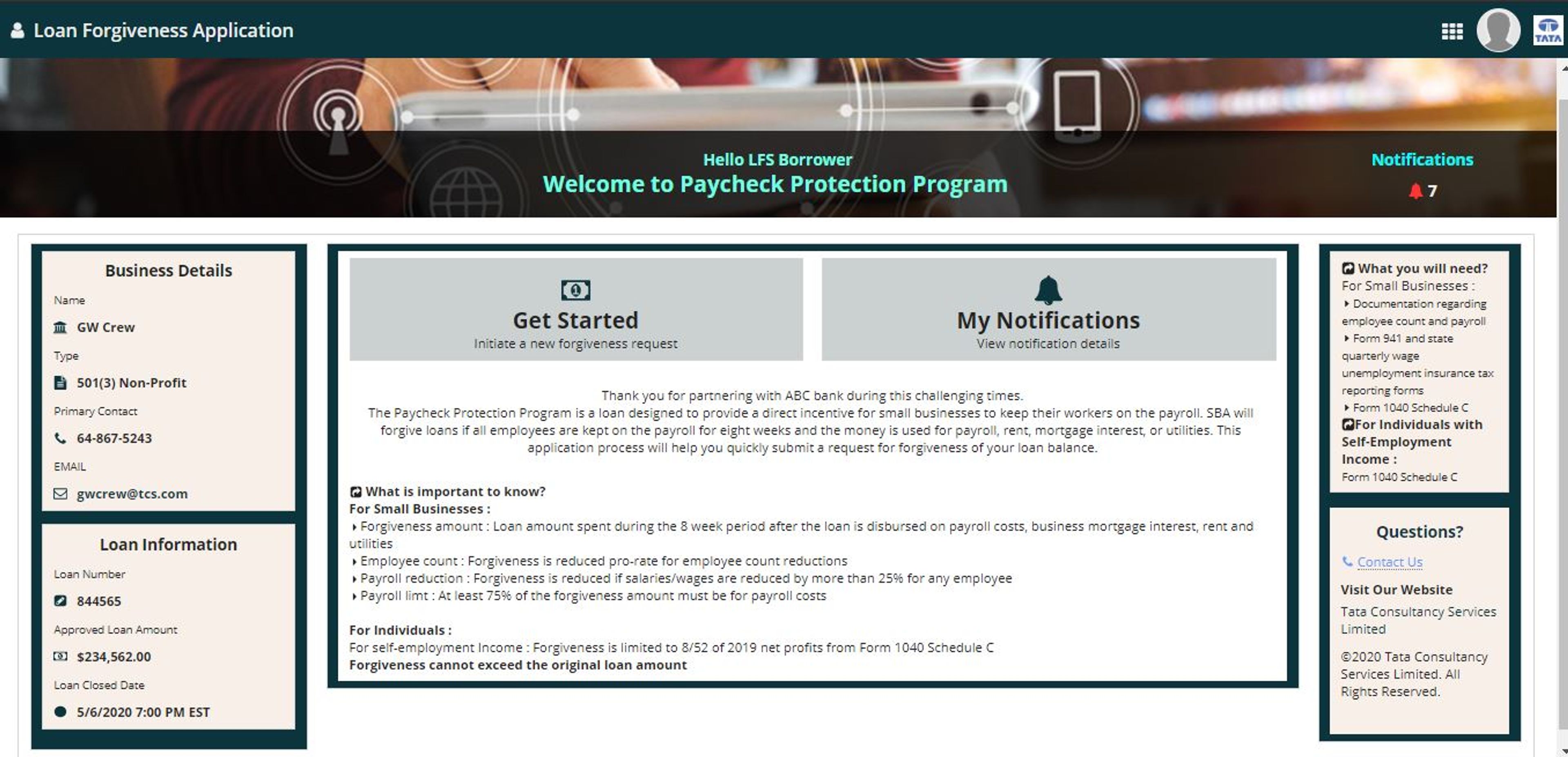 SBA PPP Loan Forgiveness Solution screenshot 1