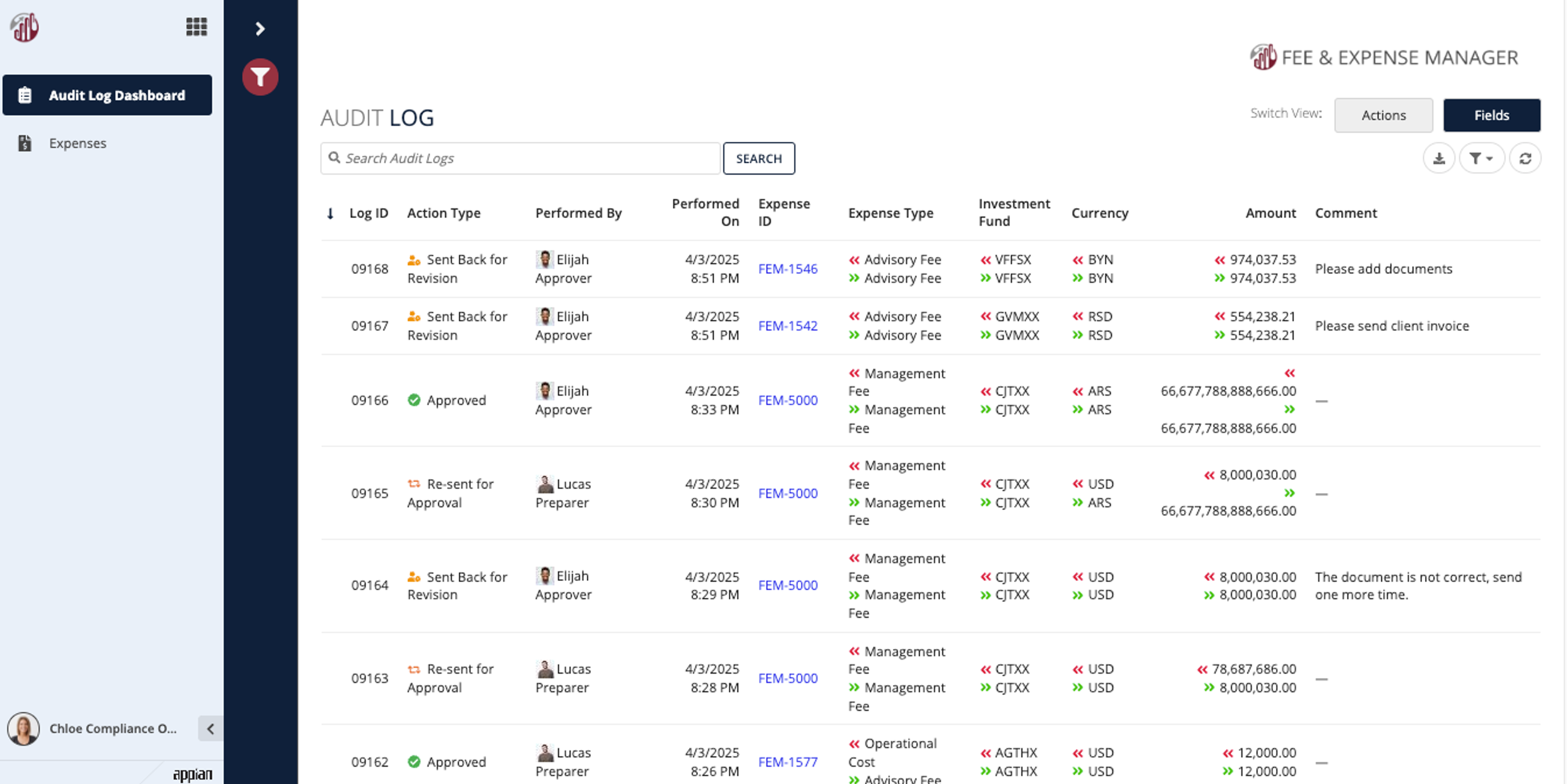 Fee and Expense Manager screenshot 2