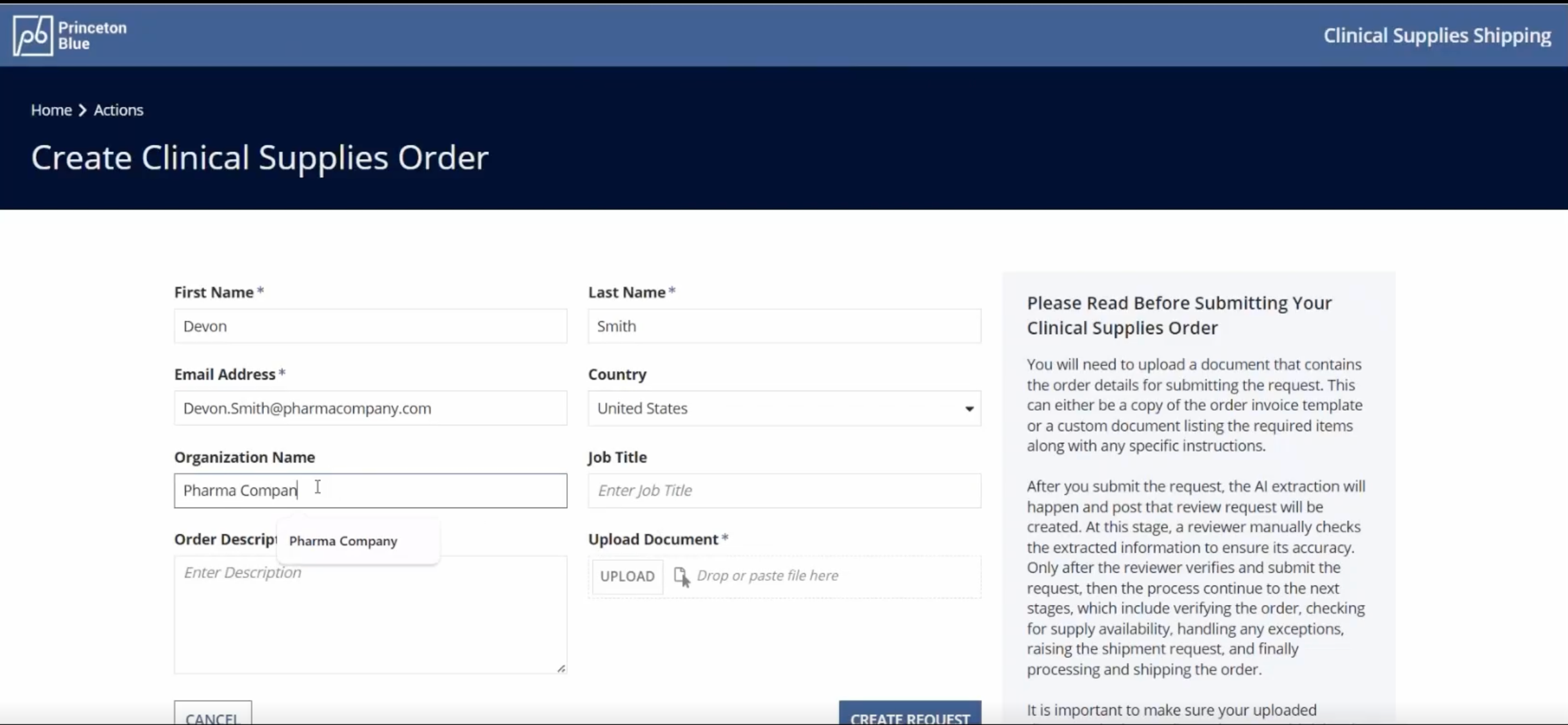 Clinical Supplies Shipping screenshot 1