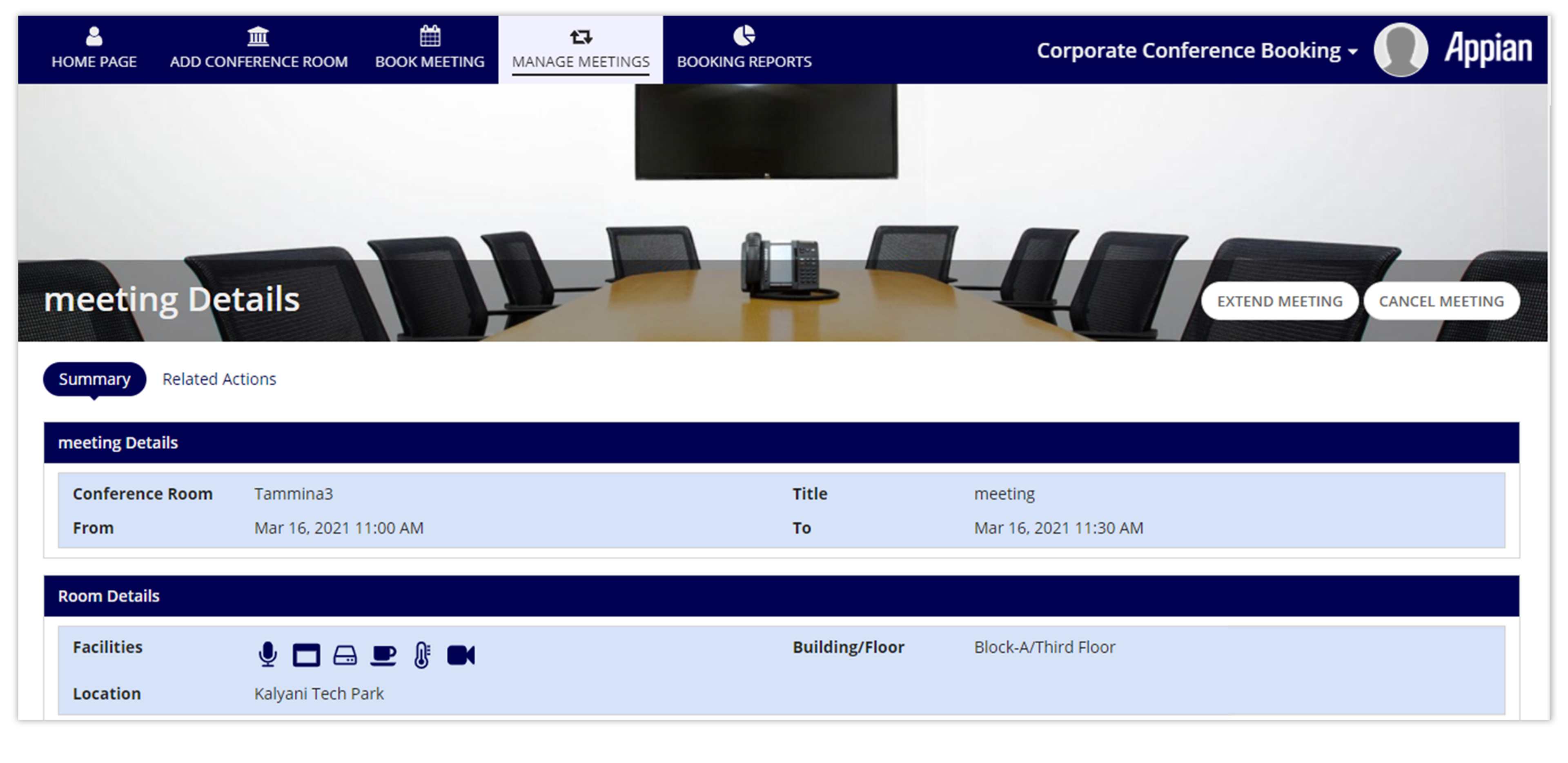 Corporate Conference Booking screenshot 2
