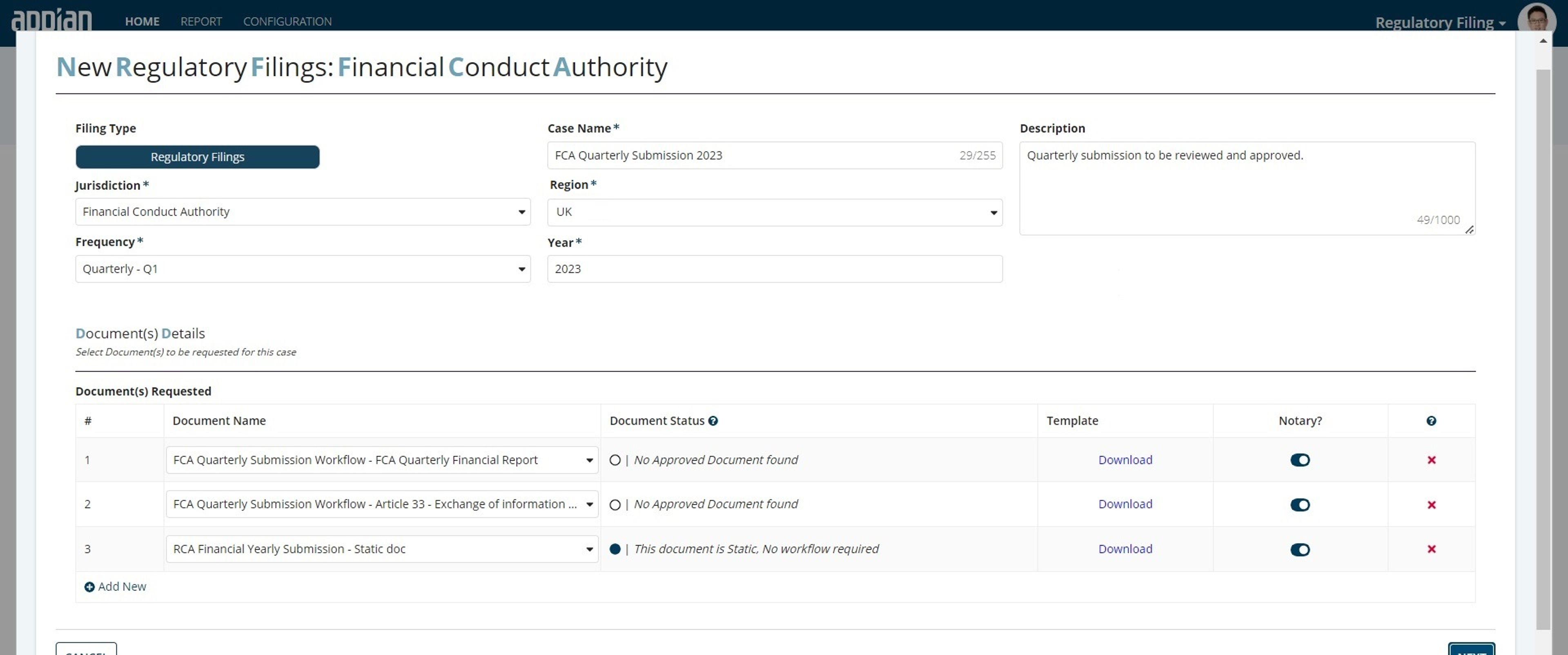 RegFilings screenshot 1