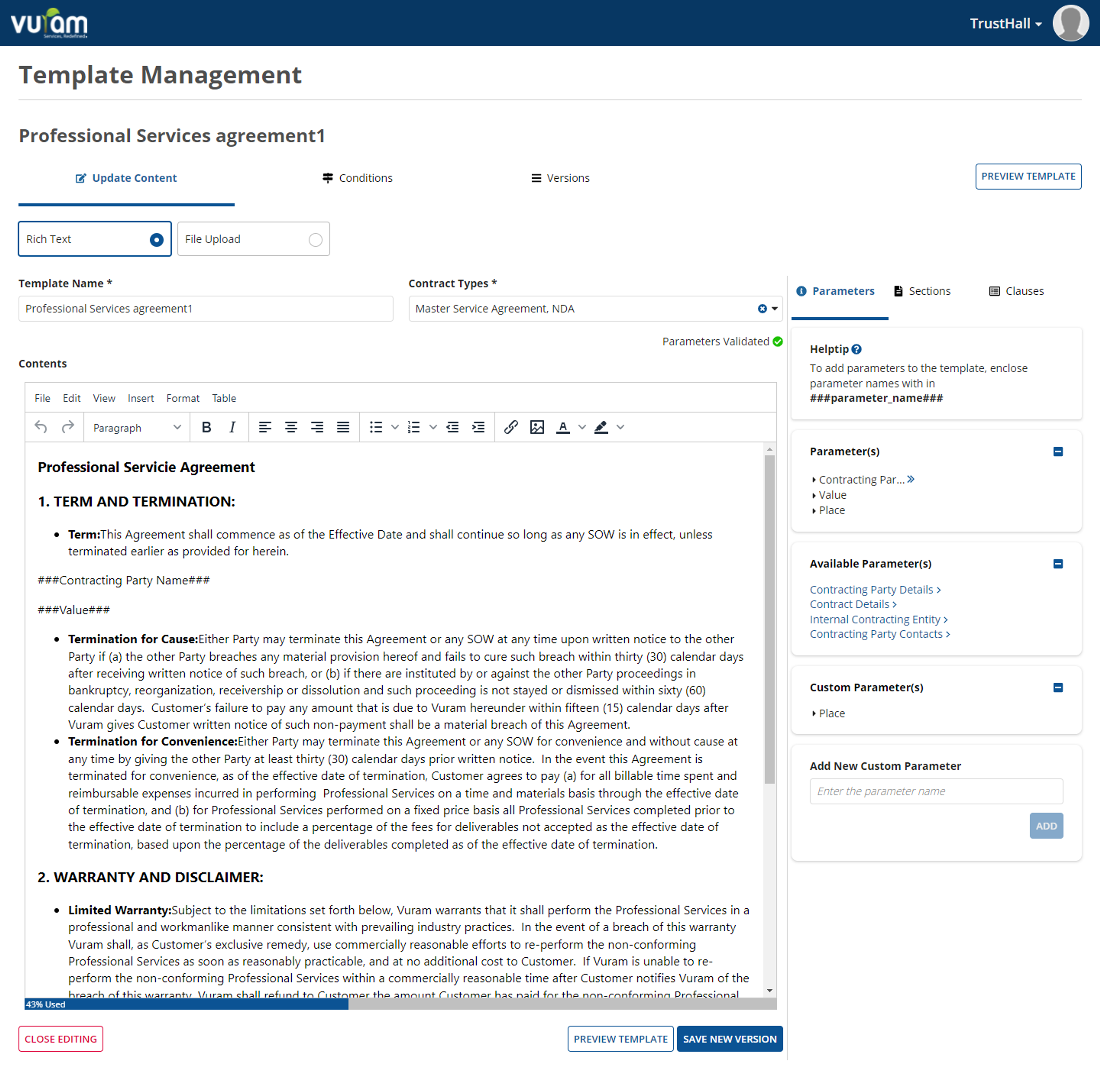 TrustHall - Contract Management System screenshot 2