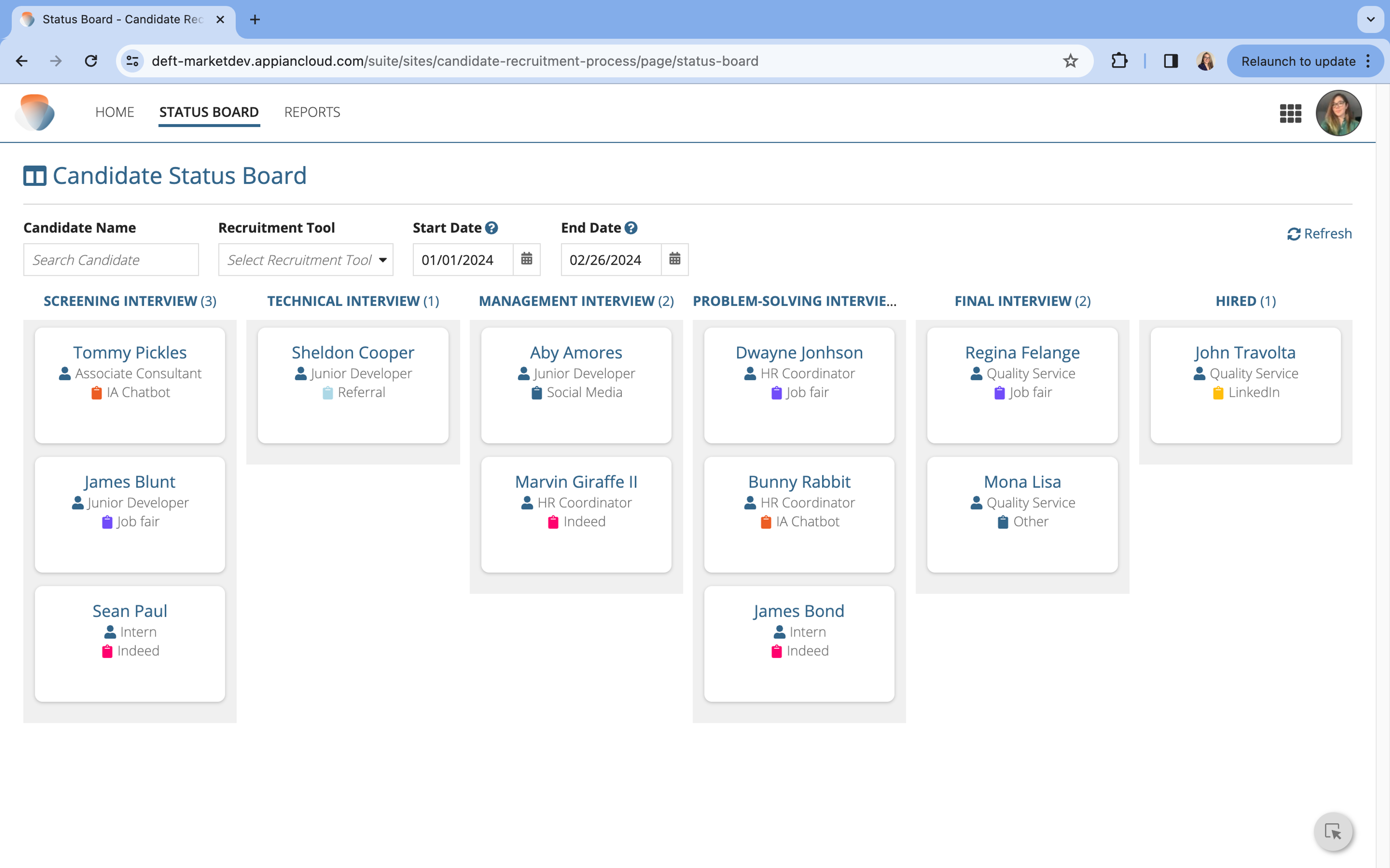 Candidate Recruitment Process screenshot 2
