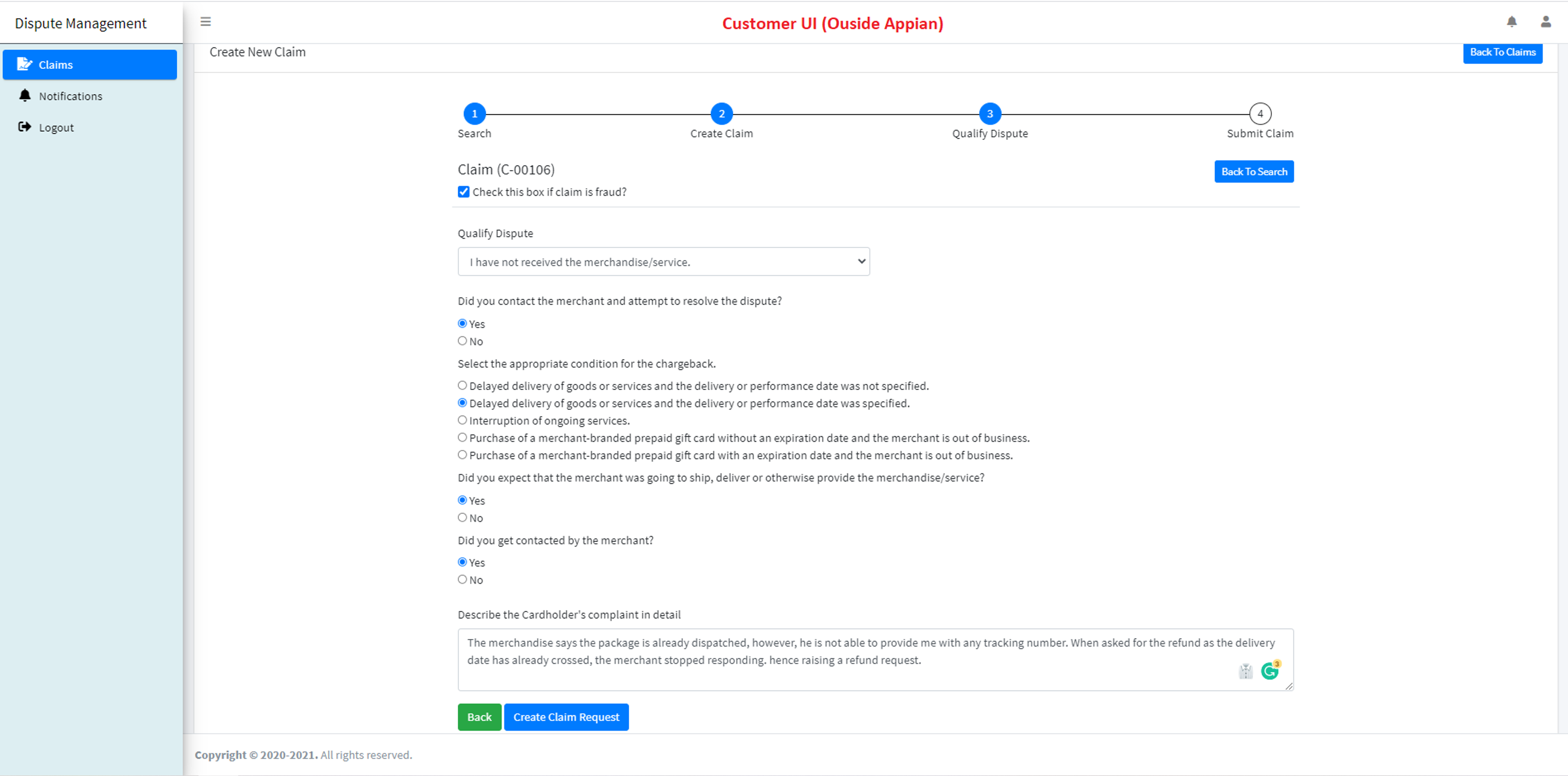 Self Service for Dispute Management (SSDM) screenshot 3