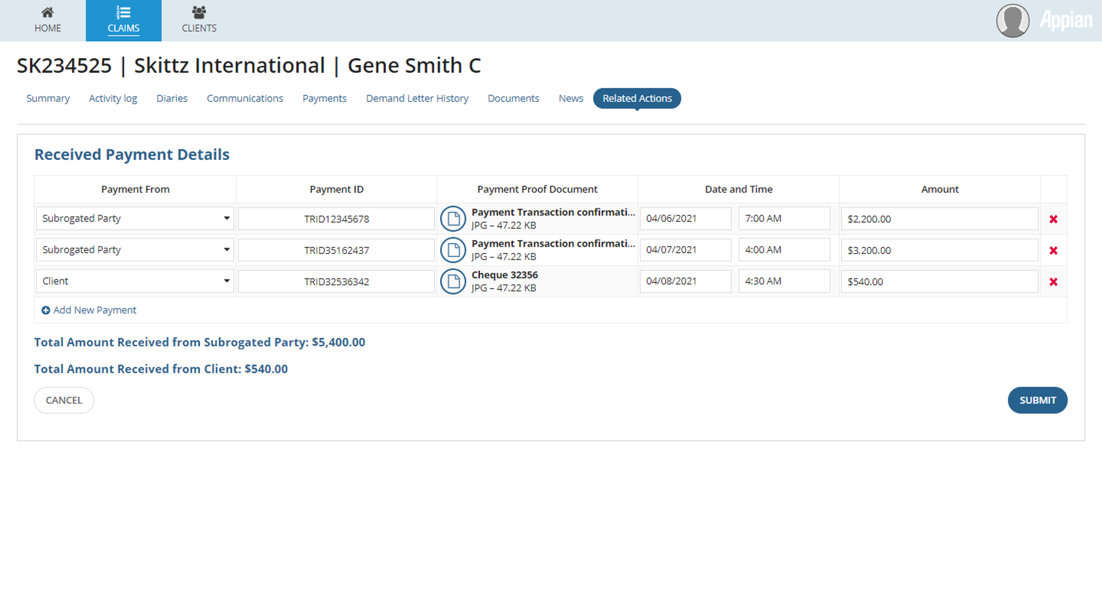 Subrogation Claims Management System screenshot 6