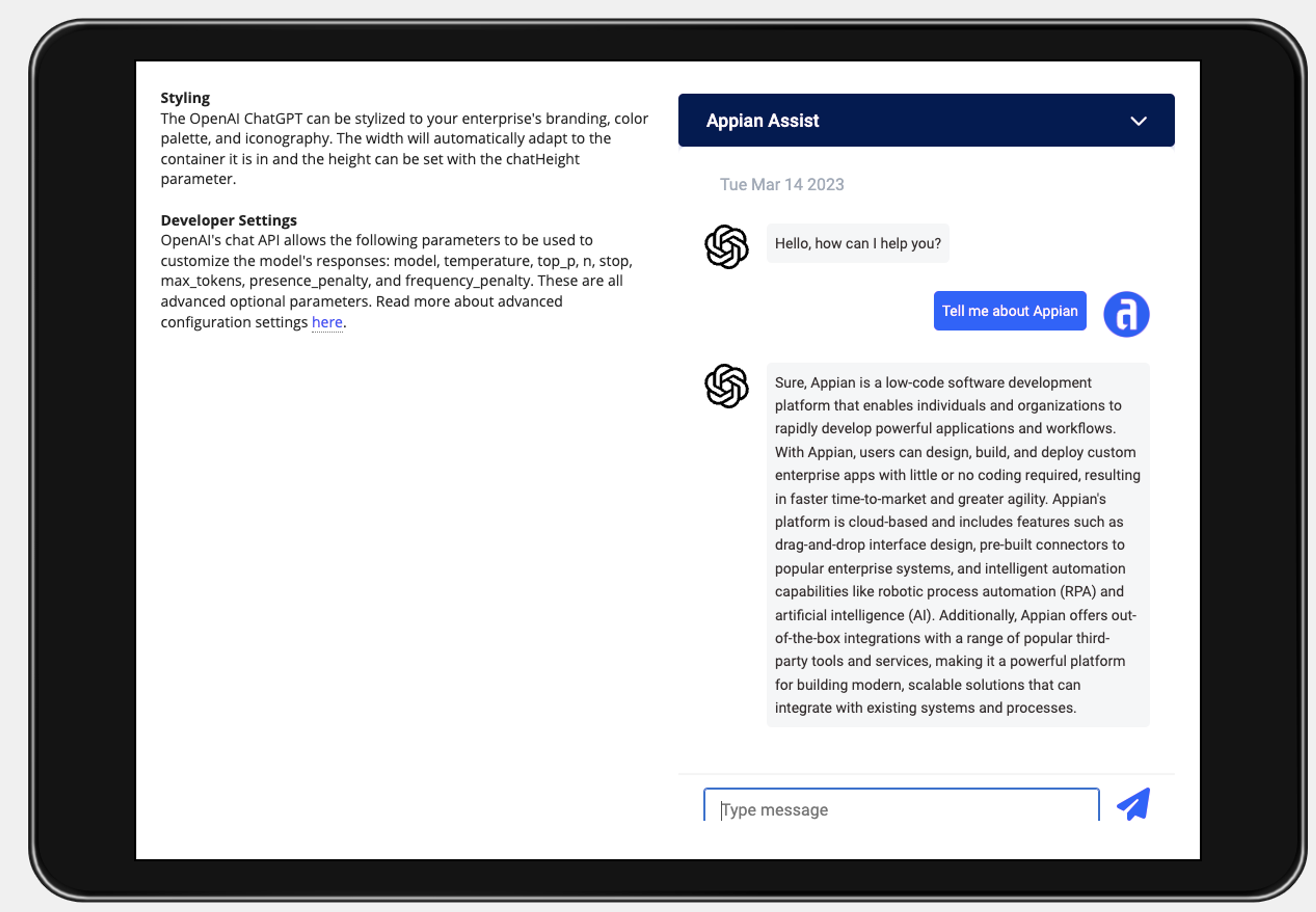 OpenAI ChatGPT screenshot 1