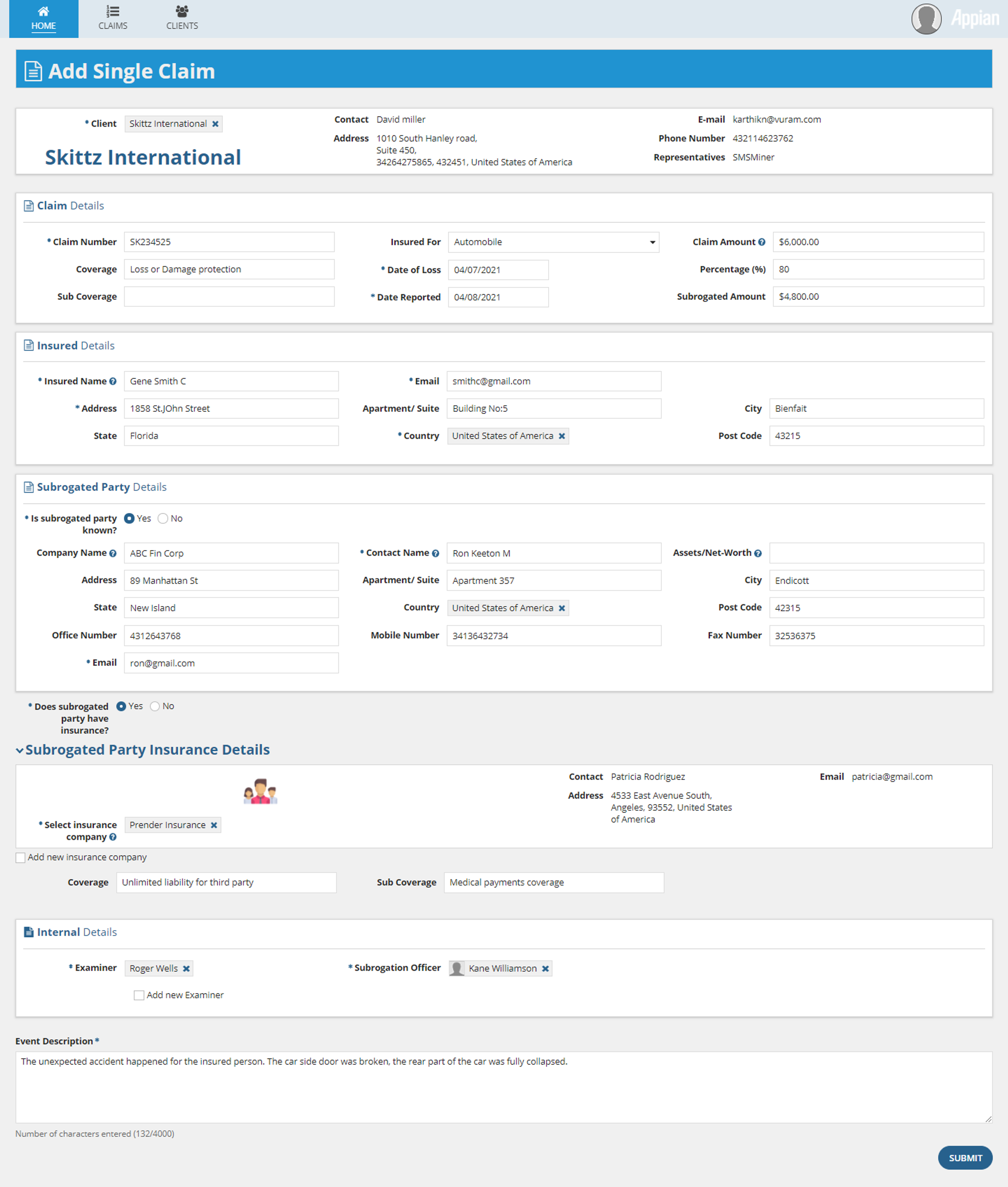 Subrogation Claims Management System screenshot 3