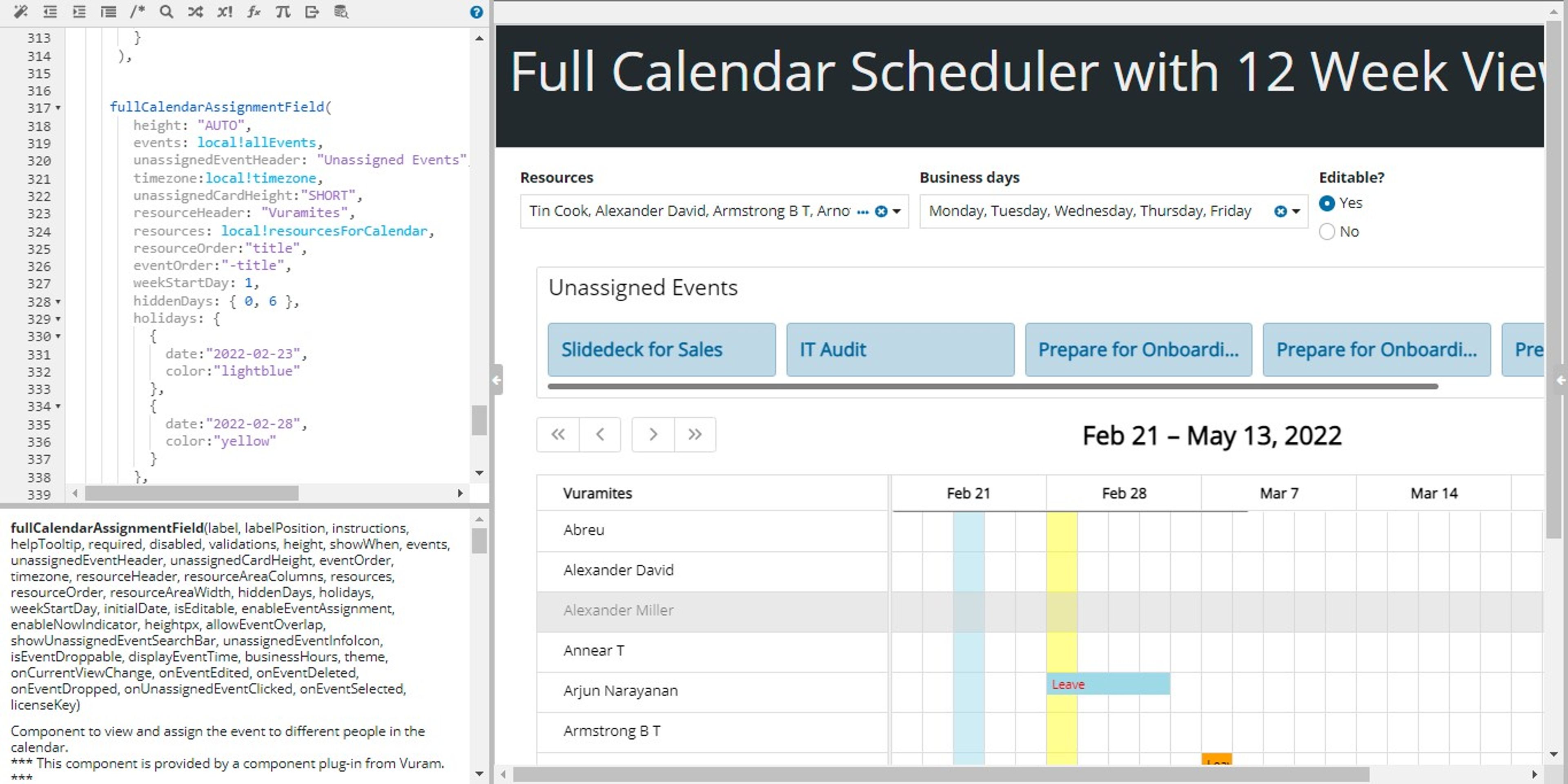 Full Calendar with Event Scheduling 12 Week View screenshot 3