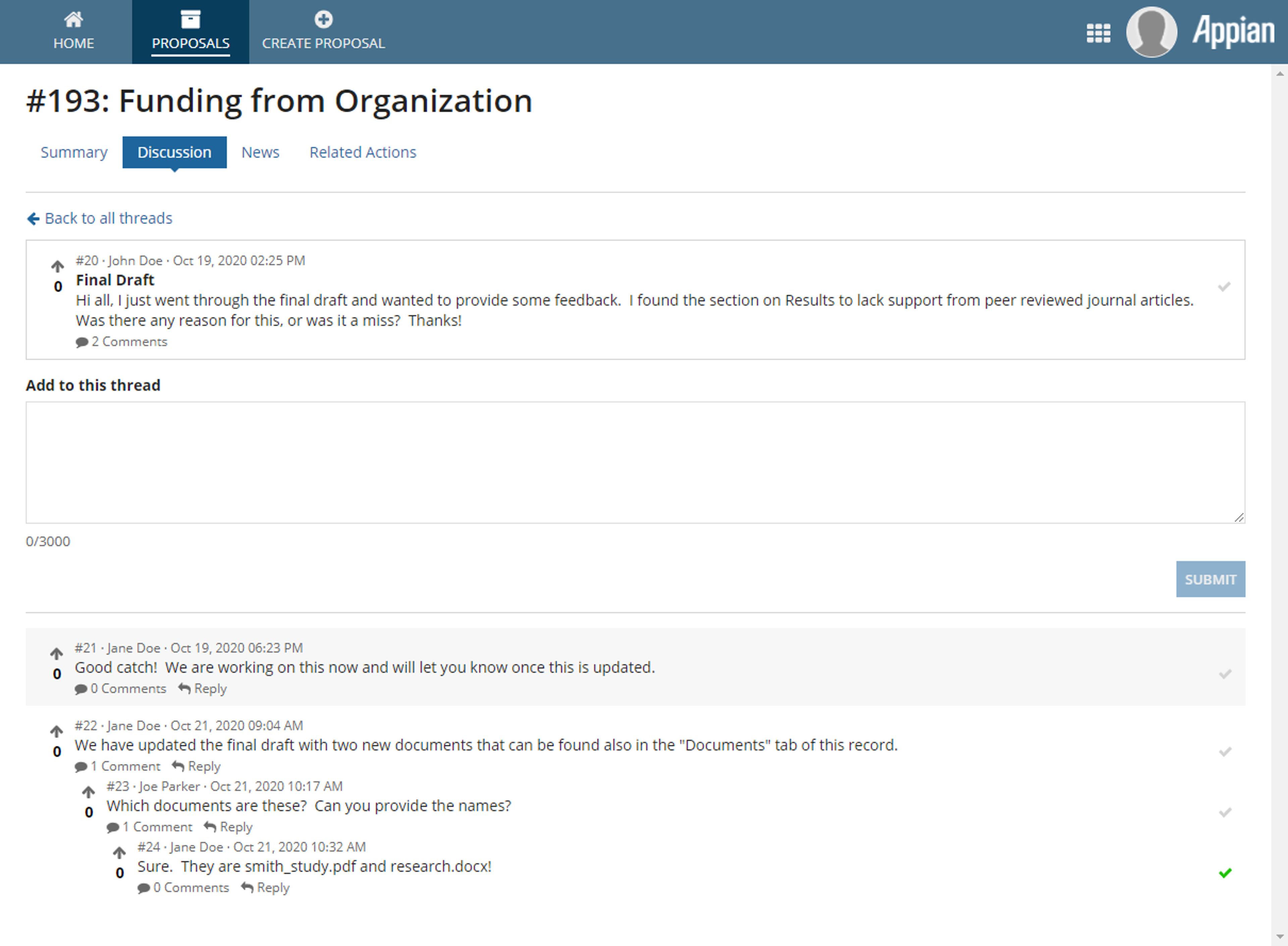 Thread Style Commenting screenshot 2