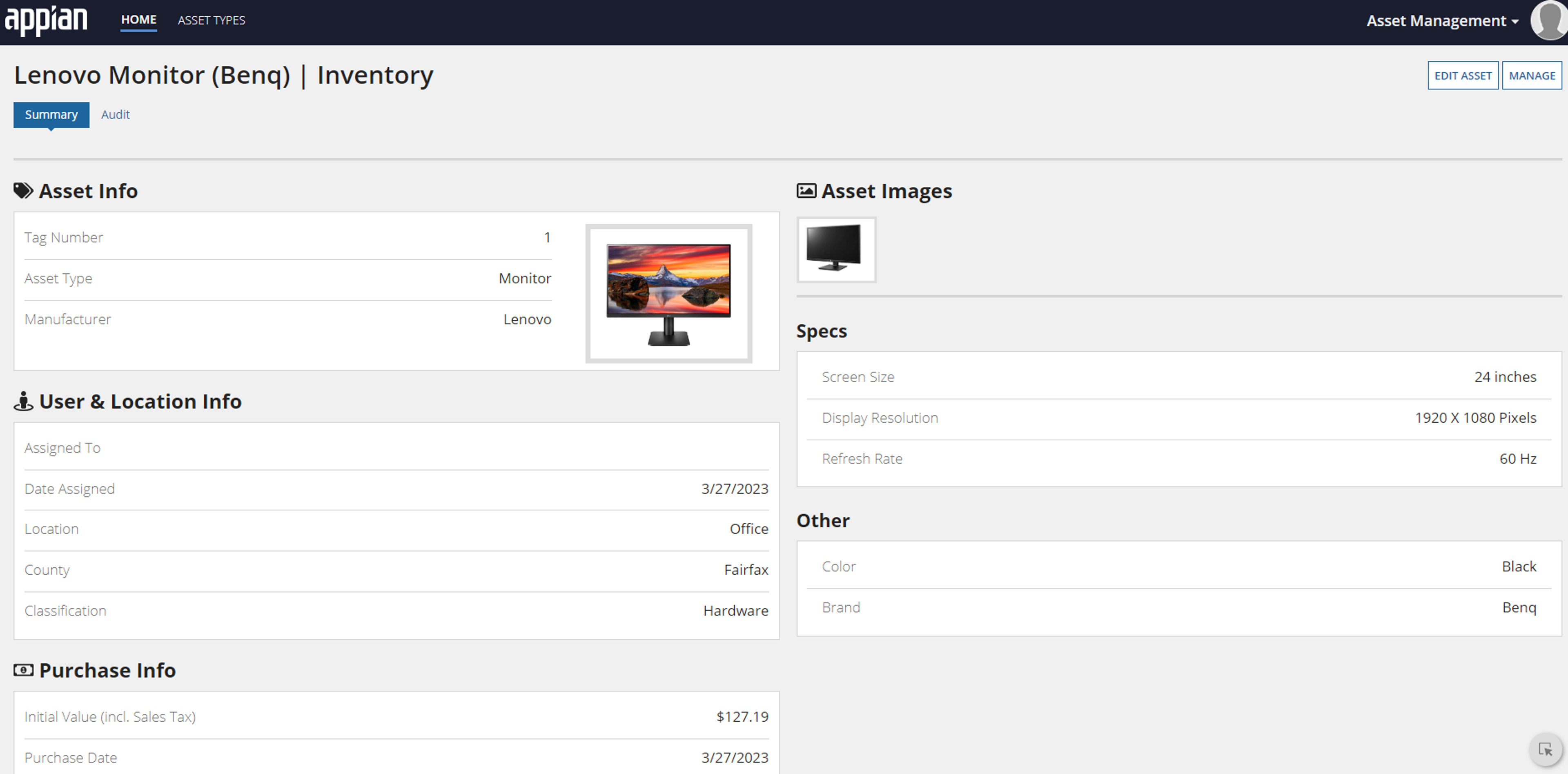 Asset Management screenshot 2