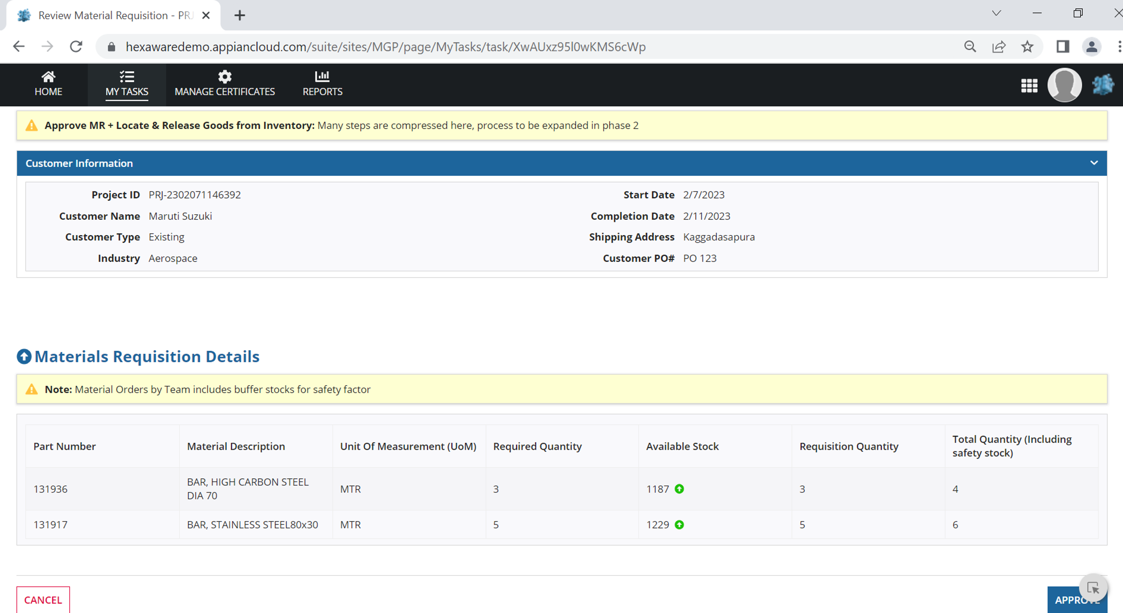 Manufacturing Governance Platform (MGP)  screenshot 1