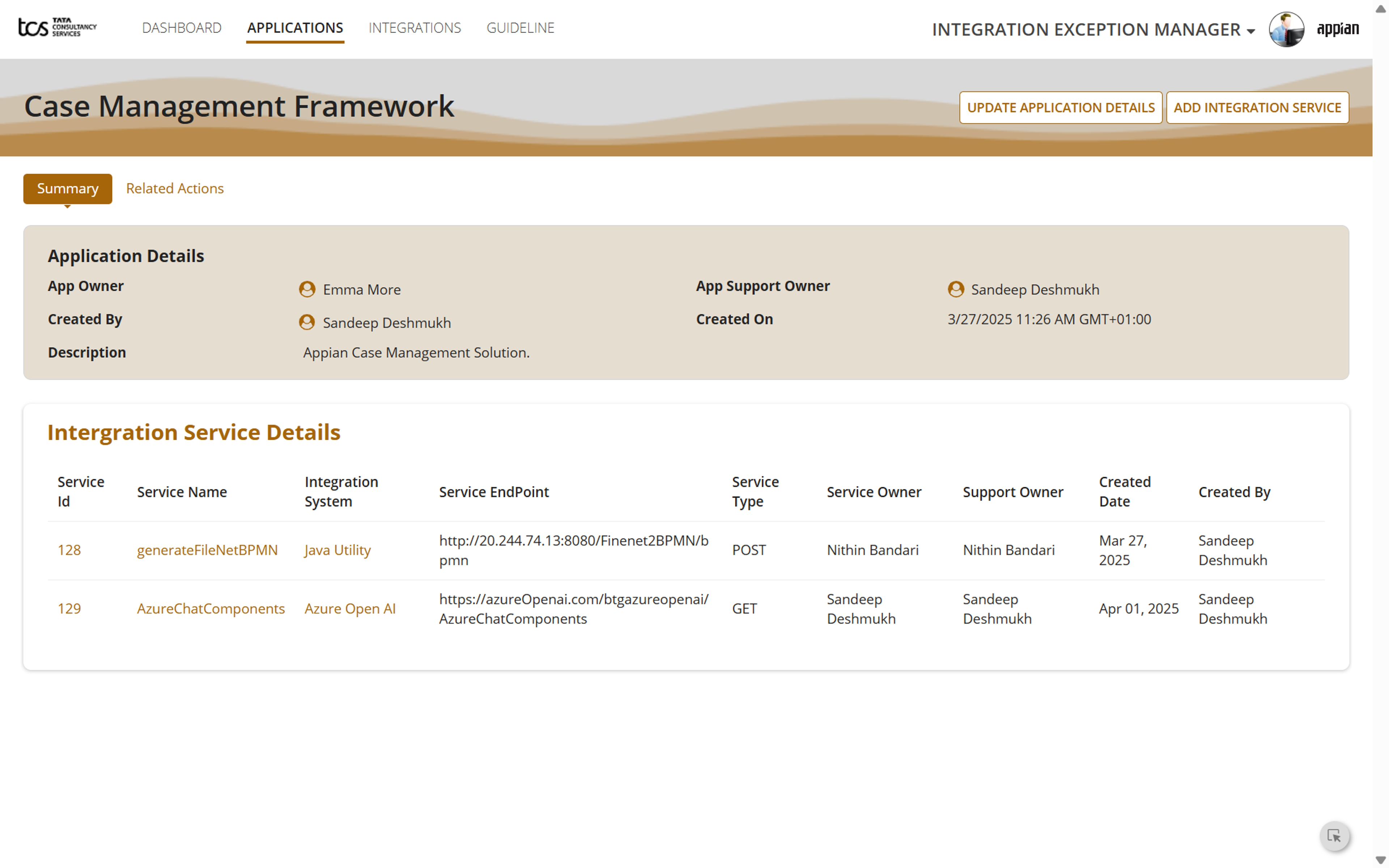 TCS Integration Exception Manager screenshot 3