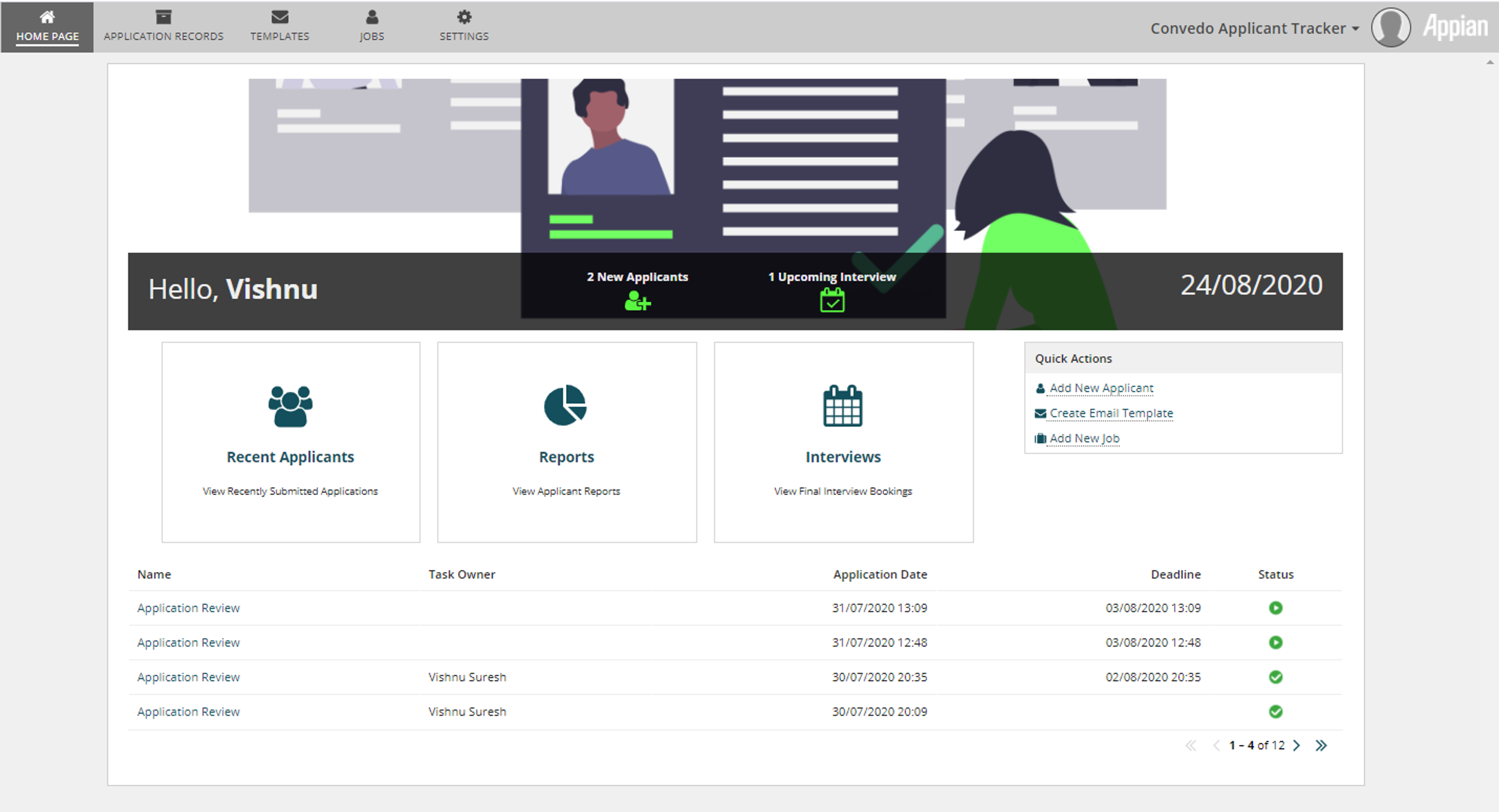 Applicant Tracker screenshot 1