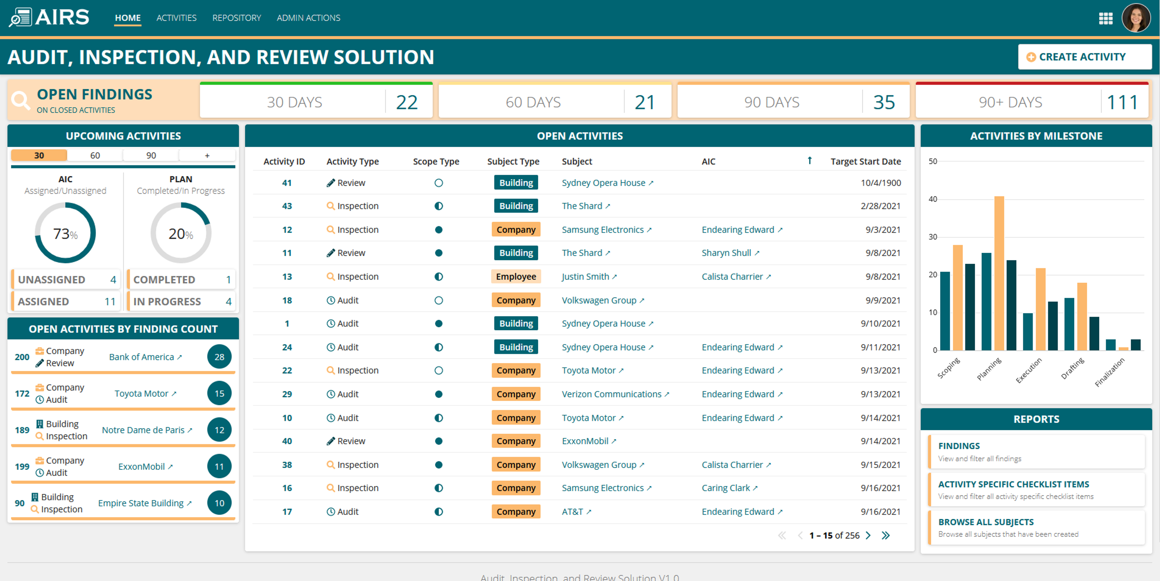 Audit, Inspection, and Review Solution screenshot 3
