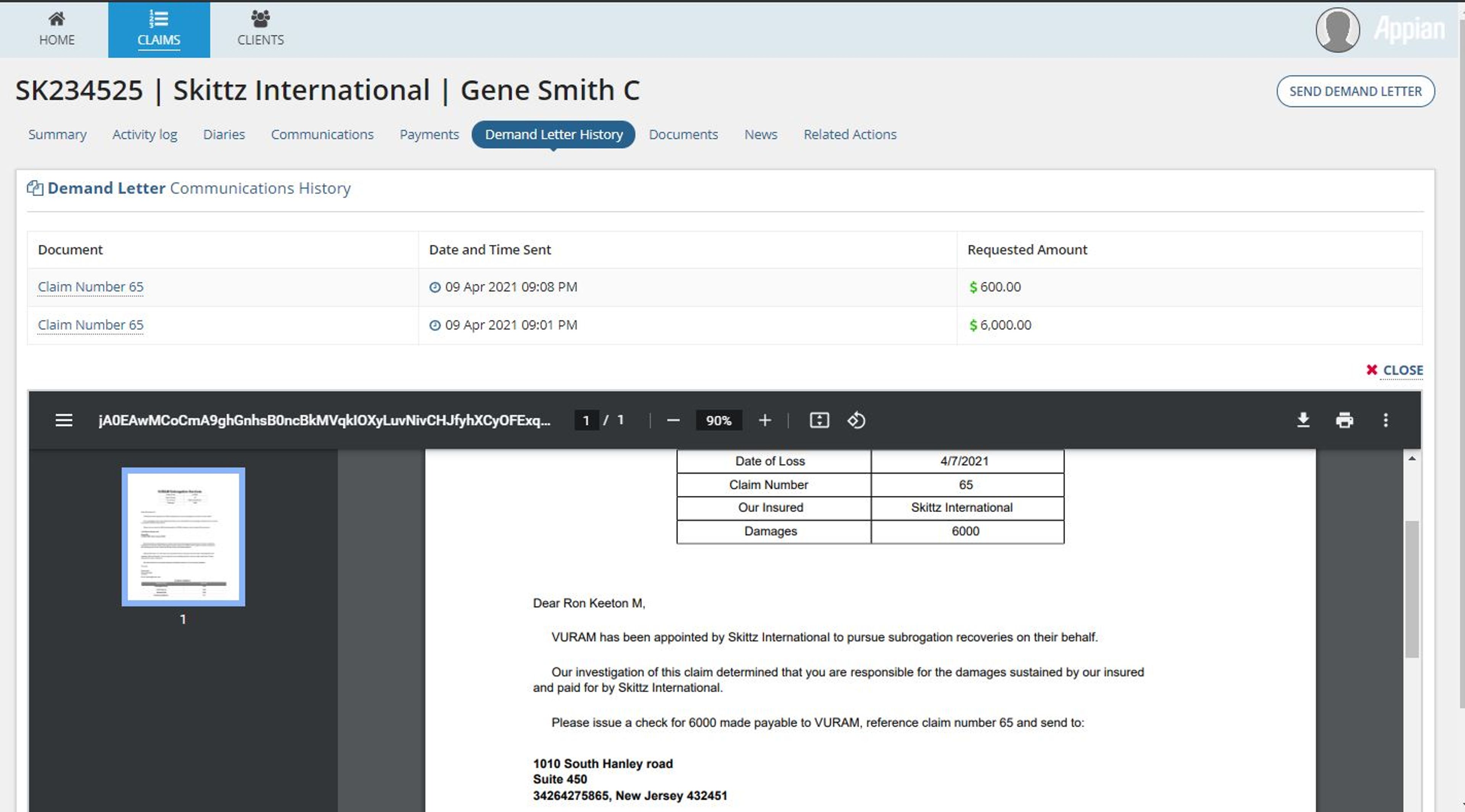 Subrogation Claims Management System screenshot 7