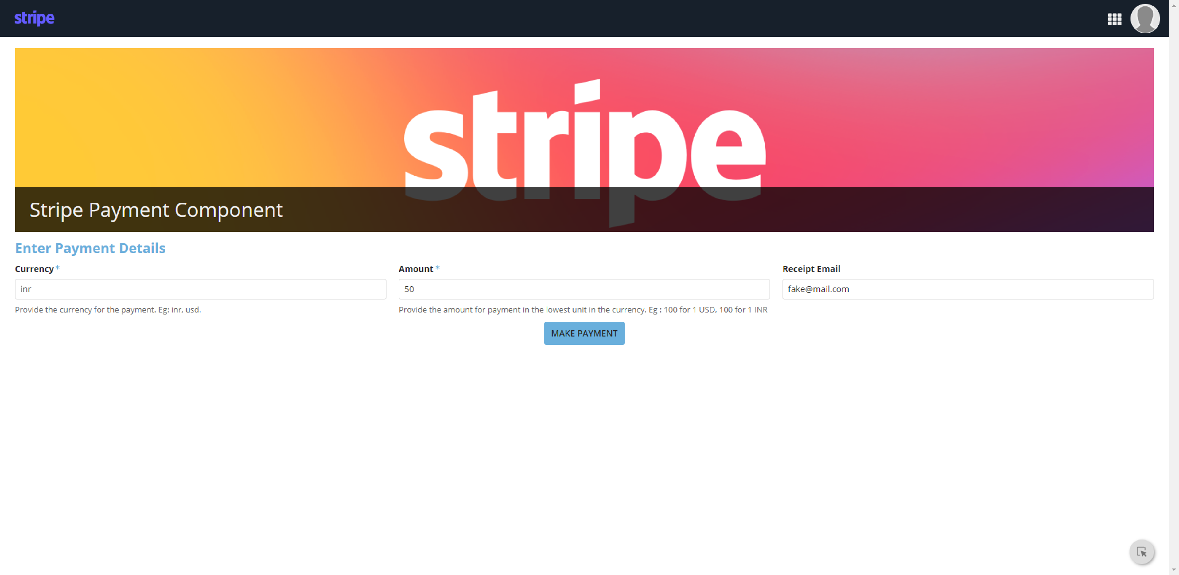 Stripe screenshot 1