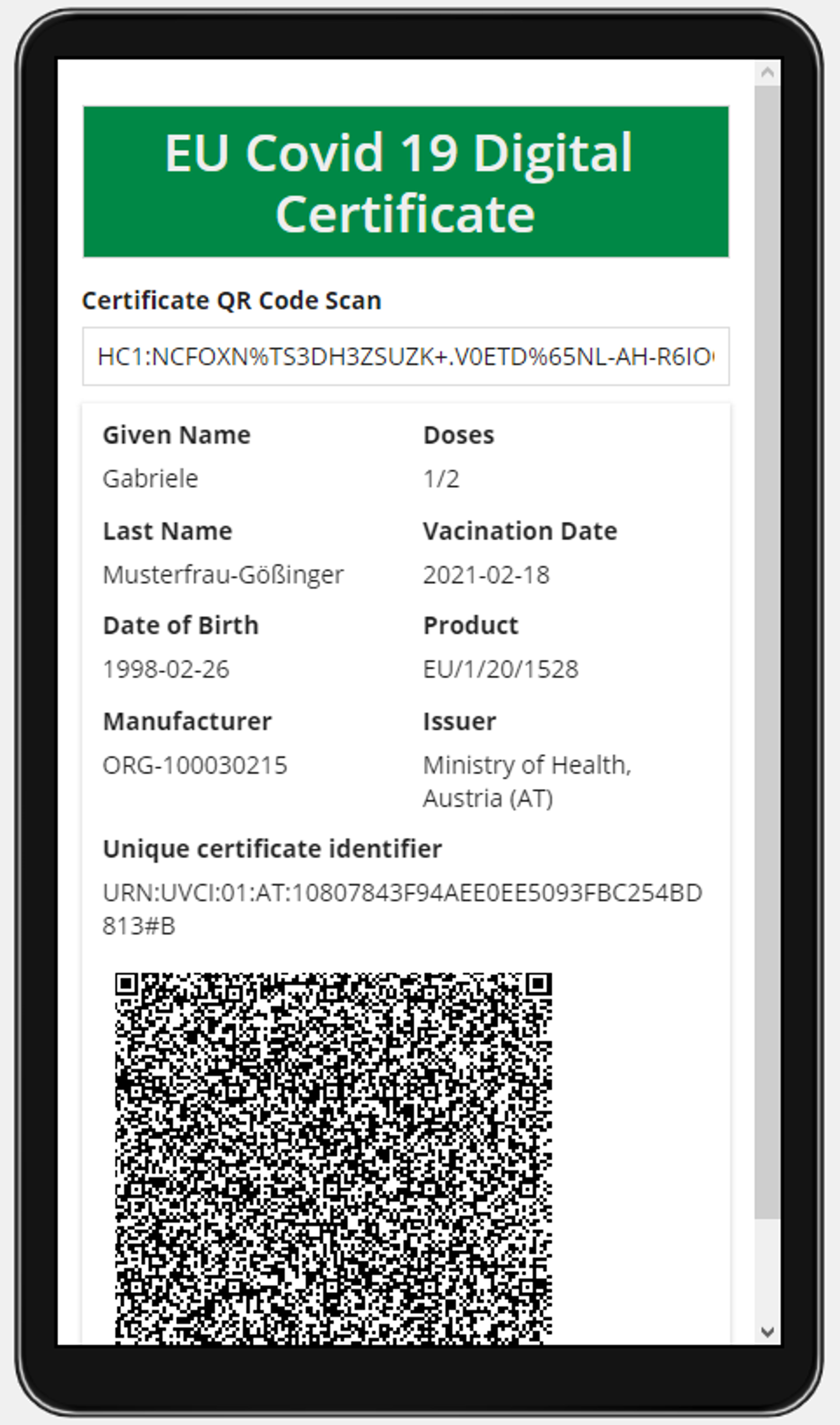 EU COVID-19 Digital Certificate screenshot 4