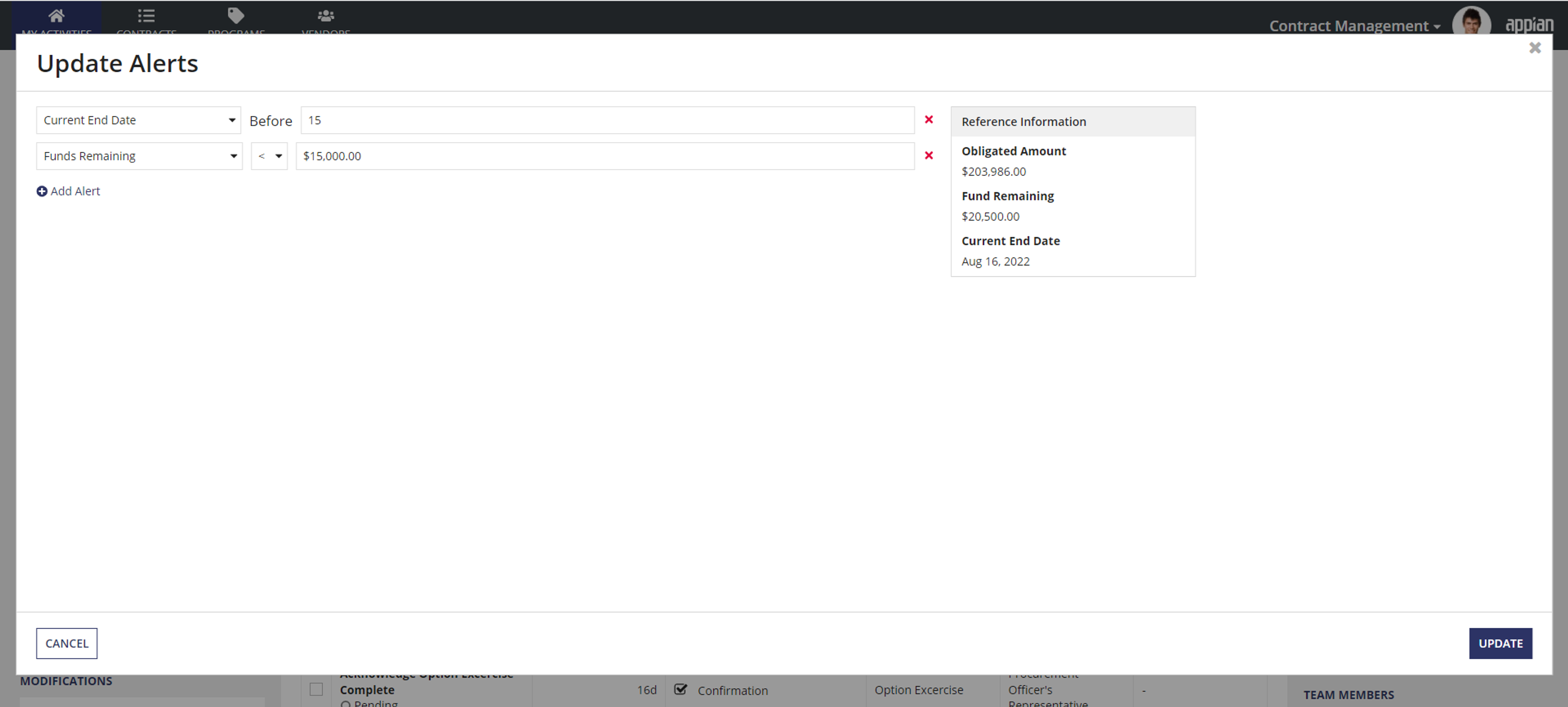 Award Management screenshot 2