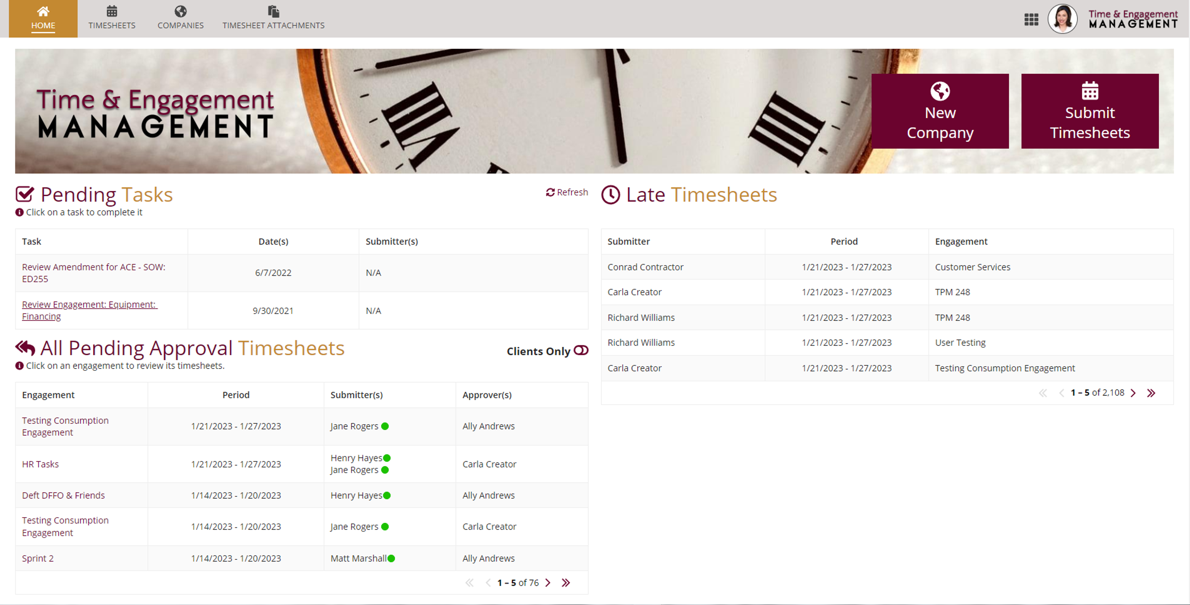 Time and Engagement Management (TEM) screenshot 1