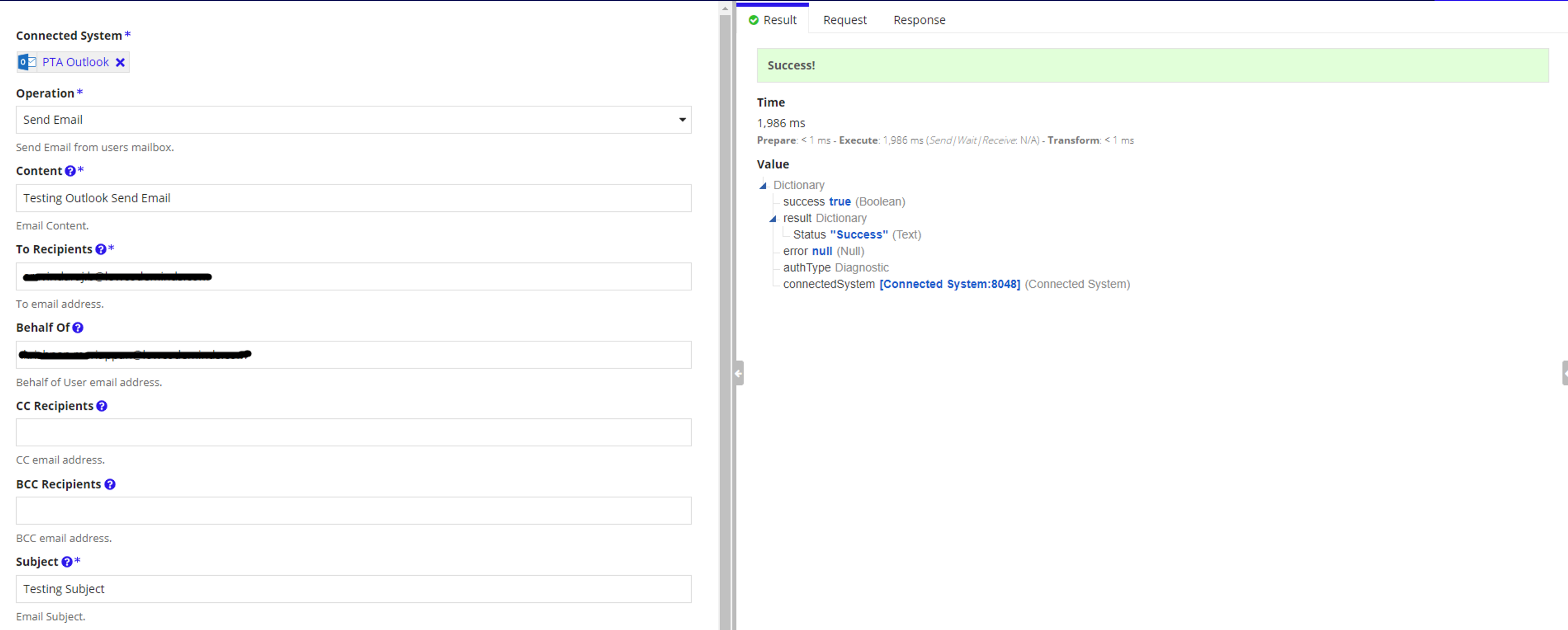 LCM Connected System - Microsoft Outlook screenshot 1