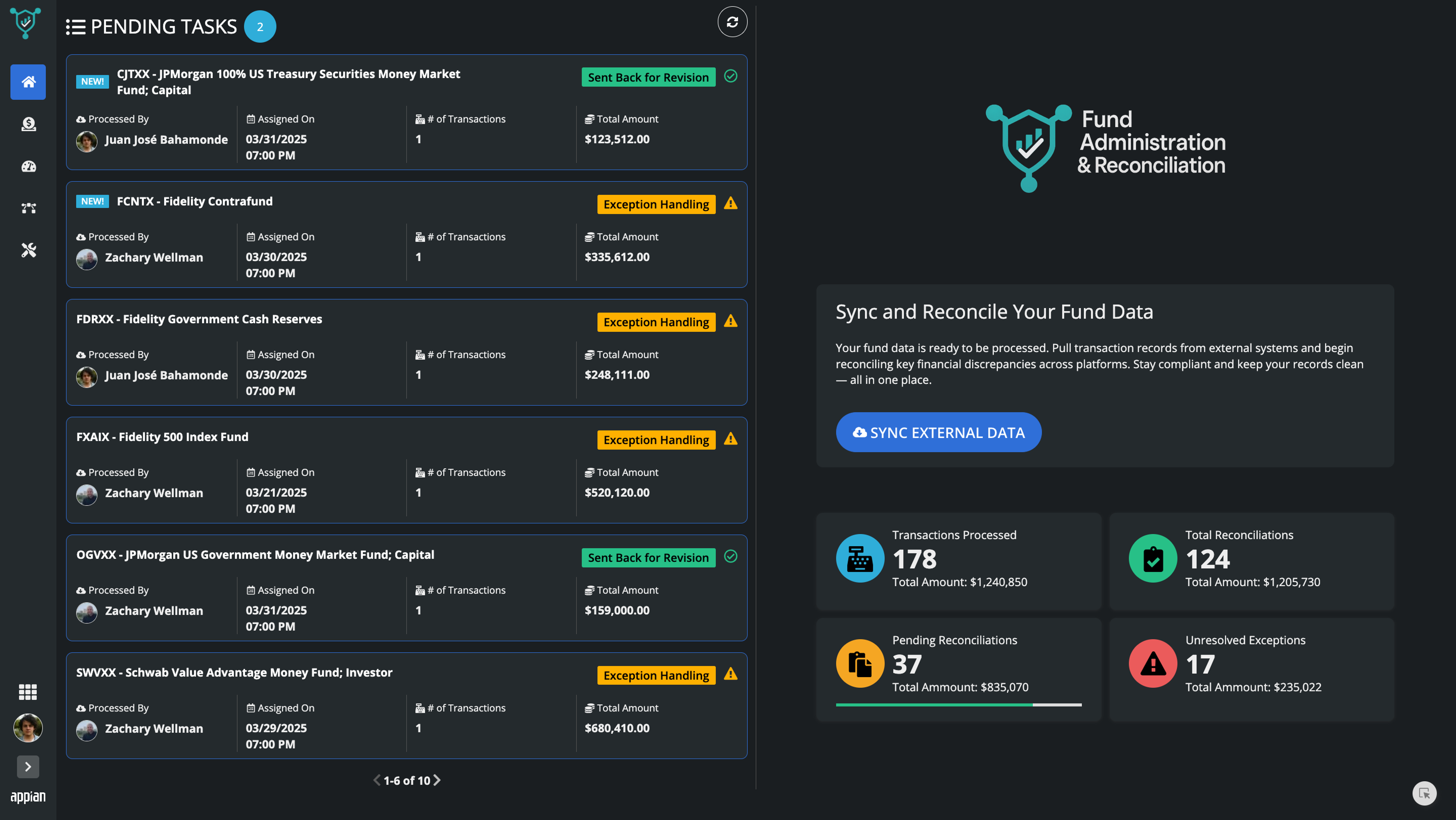 Fund Administration and Reconciliation screenshot 1