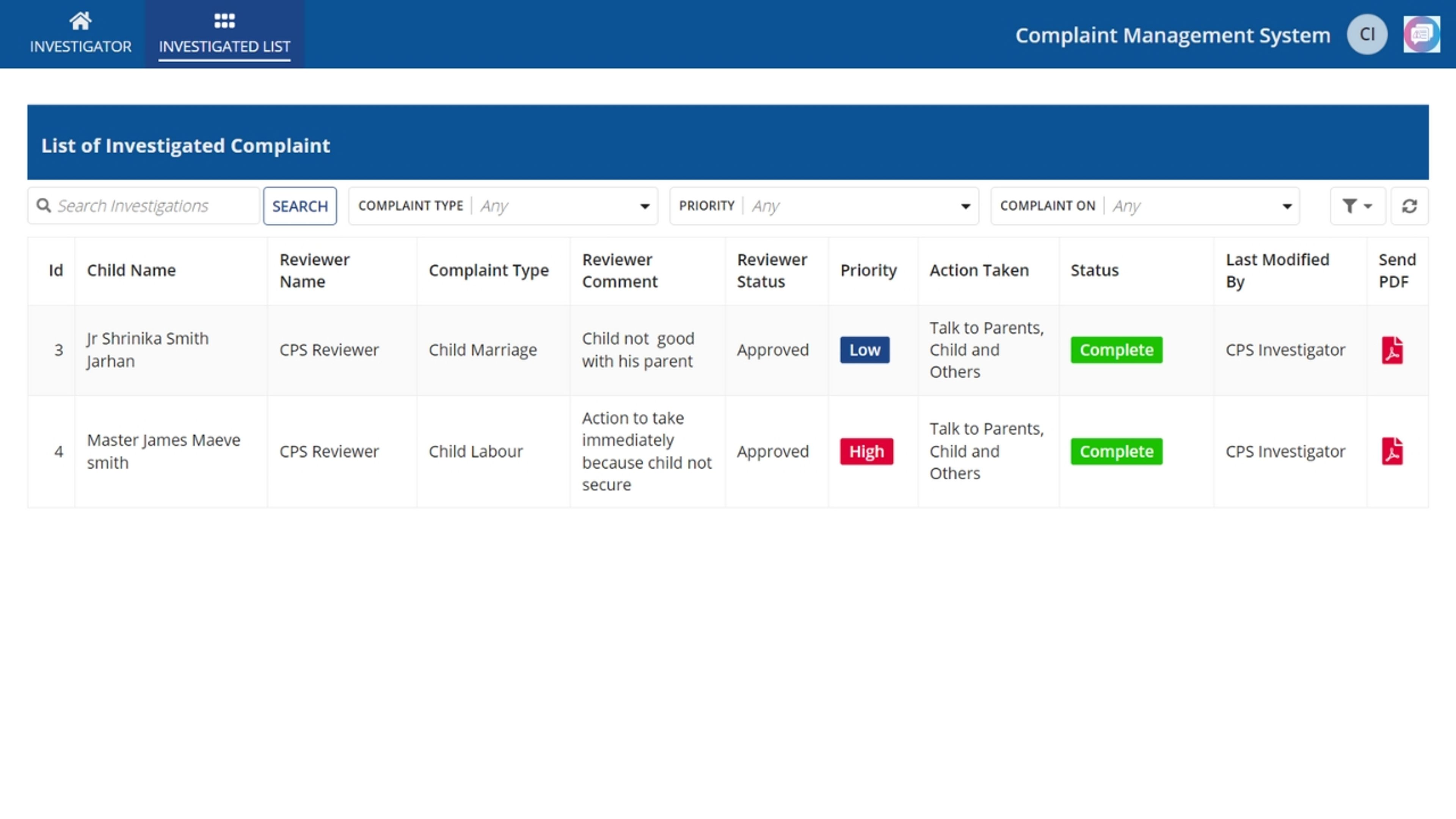Complaint Management System screenshot 3