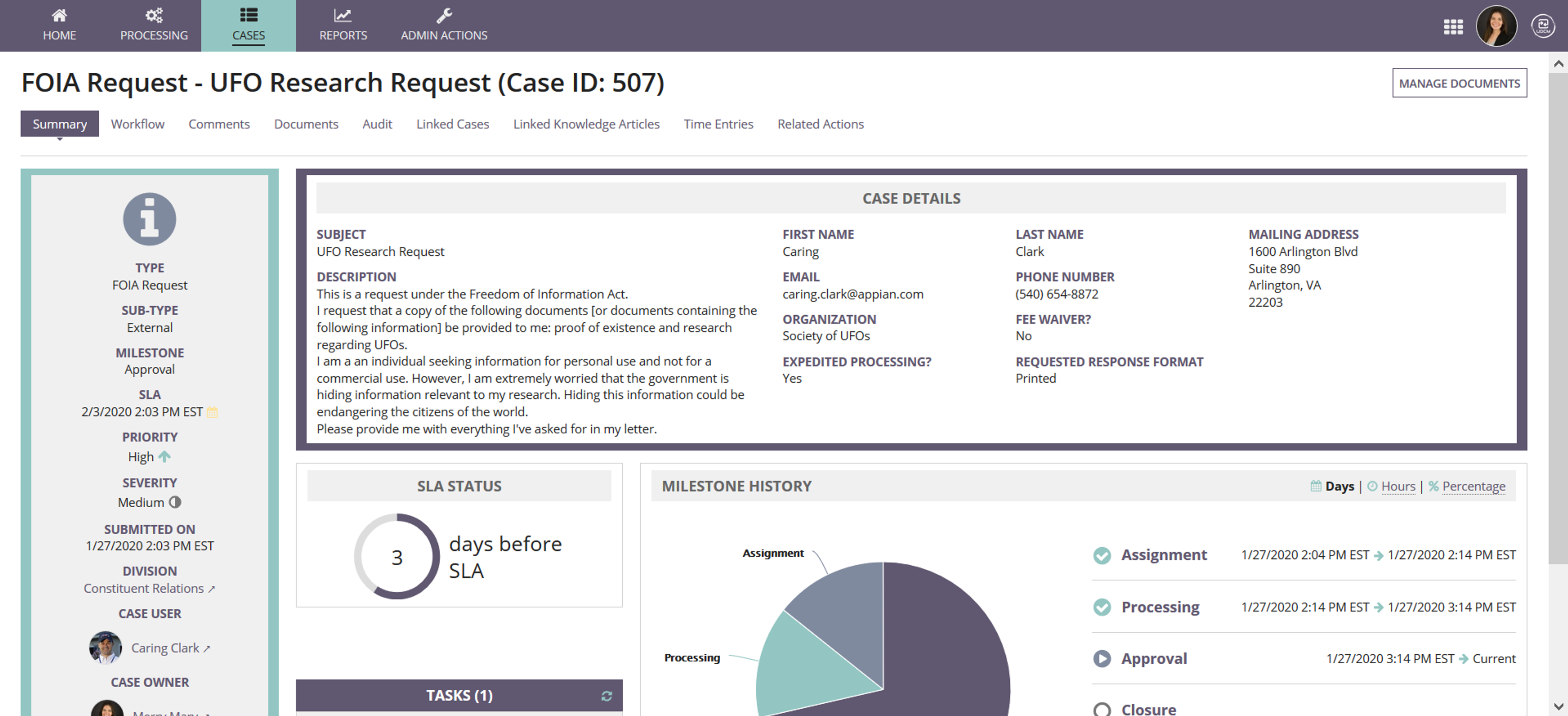 Unified Dynamic Case Management (UDCM) screenshot 2