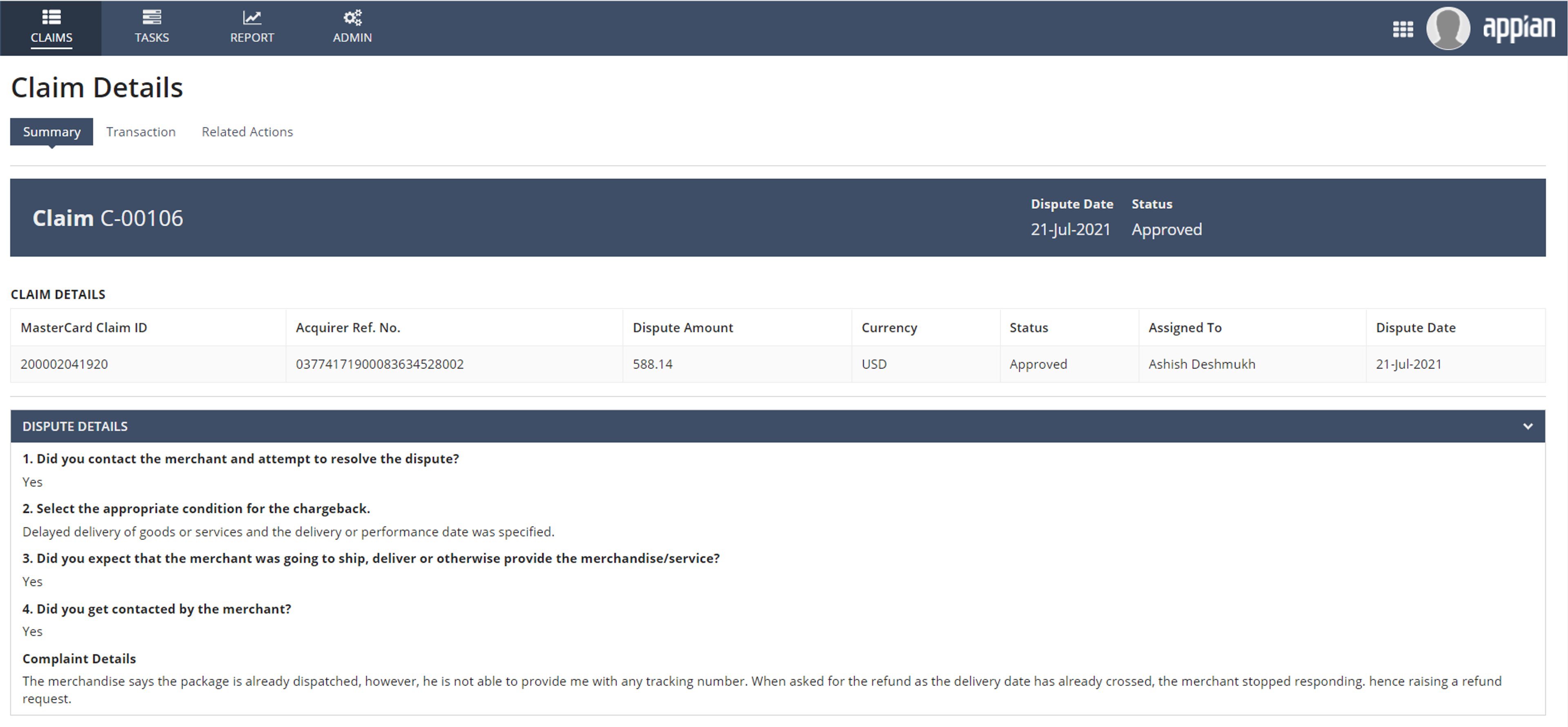 Self Service for Dispute Management (SSDM) screenshot 10