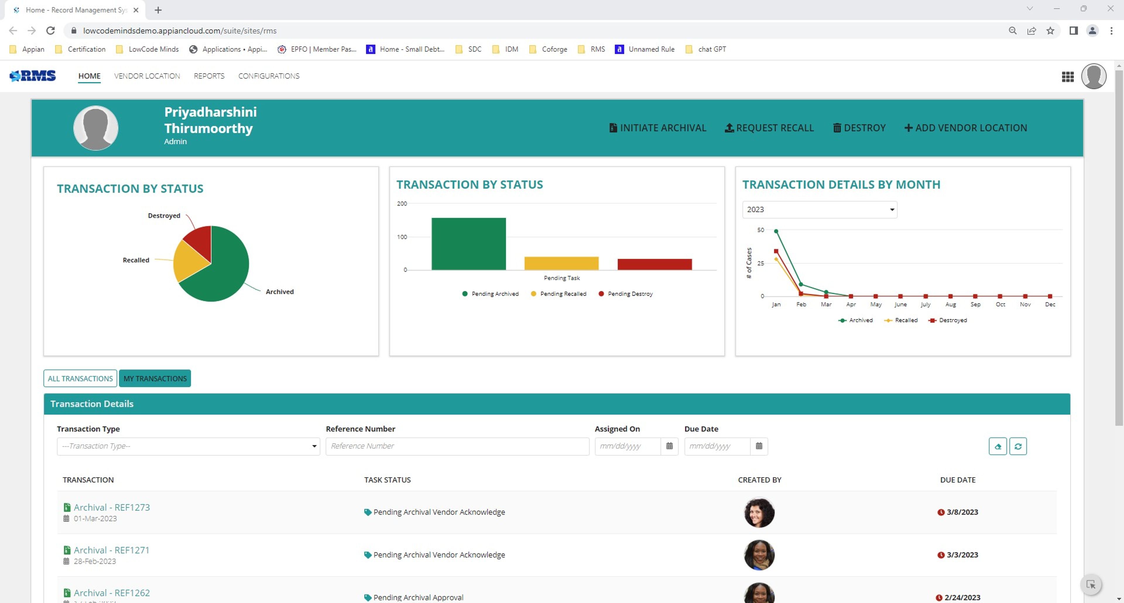 Record Management System screenshot 1