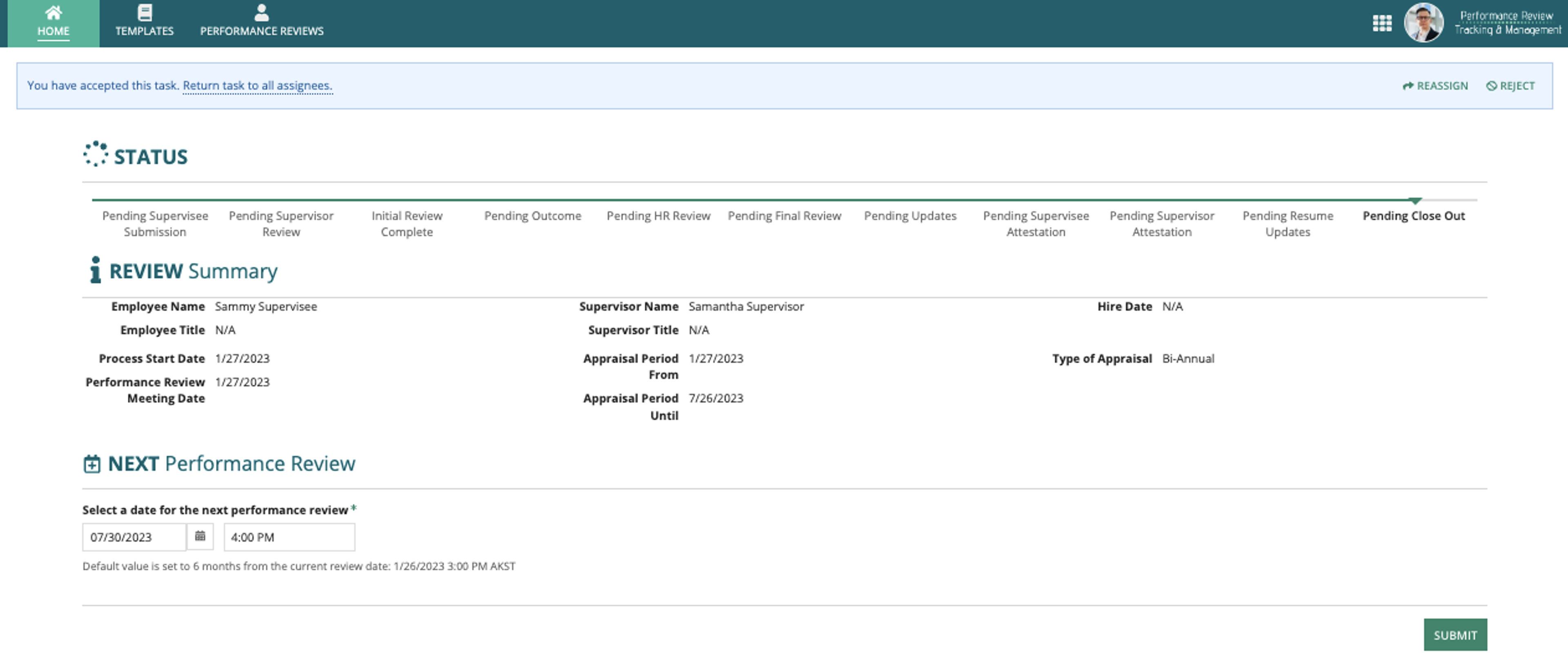 Performance Review Tracking and Management (PRTM) screenshot 7