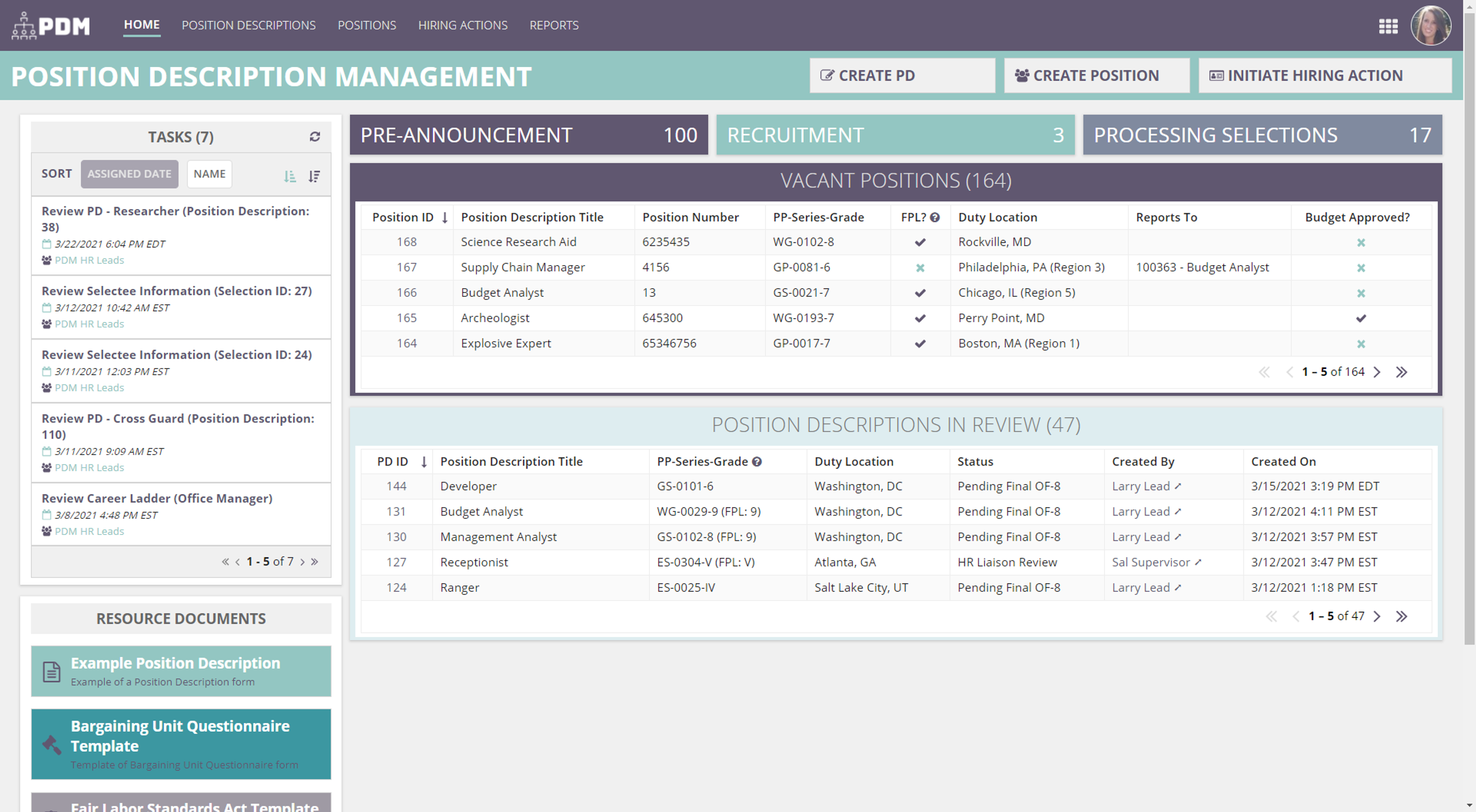 Position Description Management screenshot 2