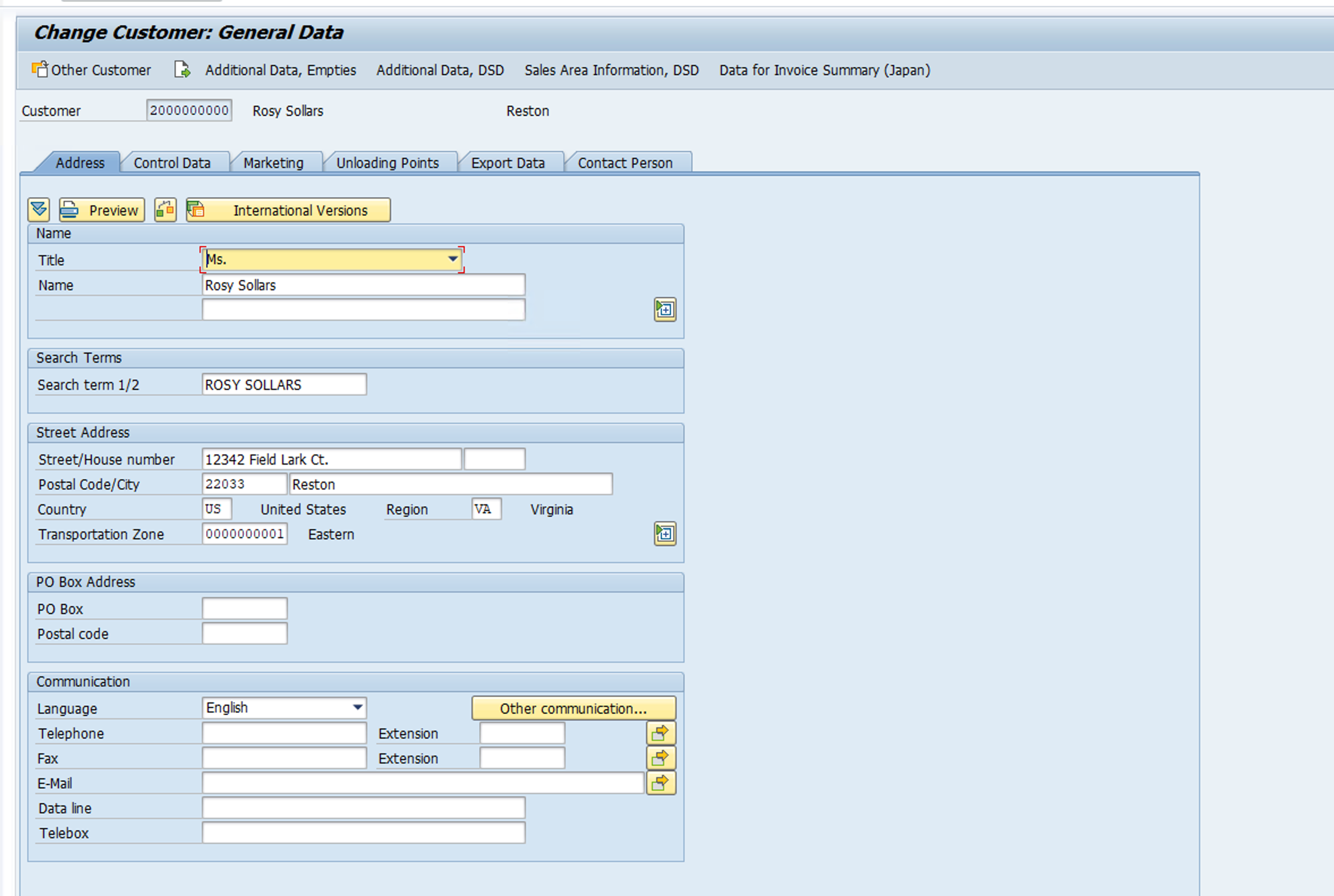 SAP - Update Customer - VD02 screenshot 4