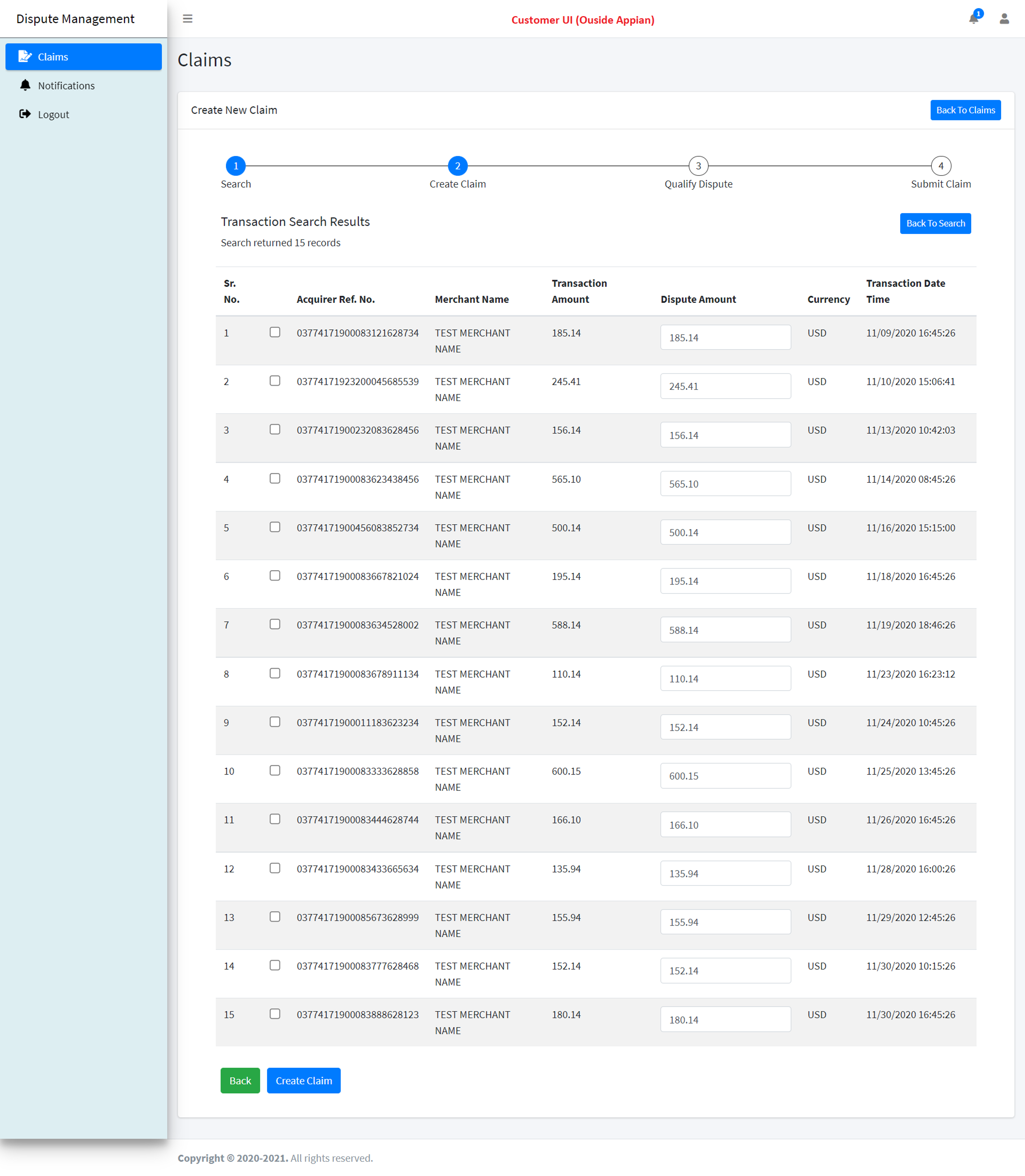 Self Service for Dispute Management (SSDM) screenshot 2