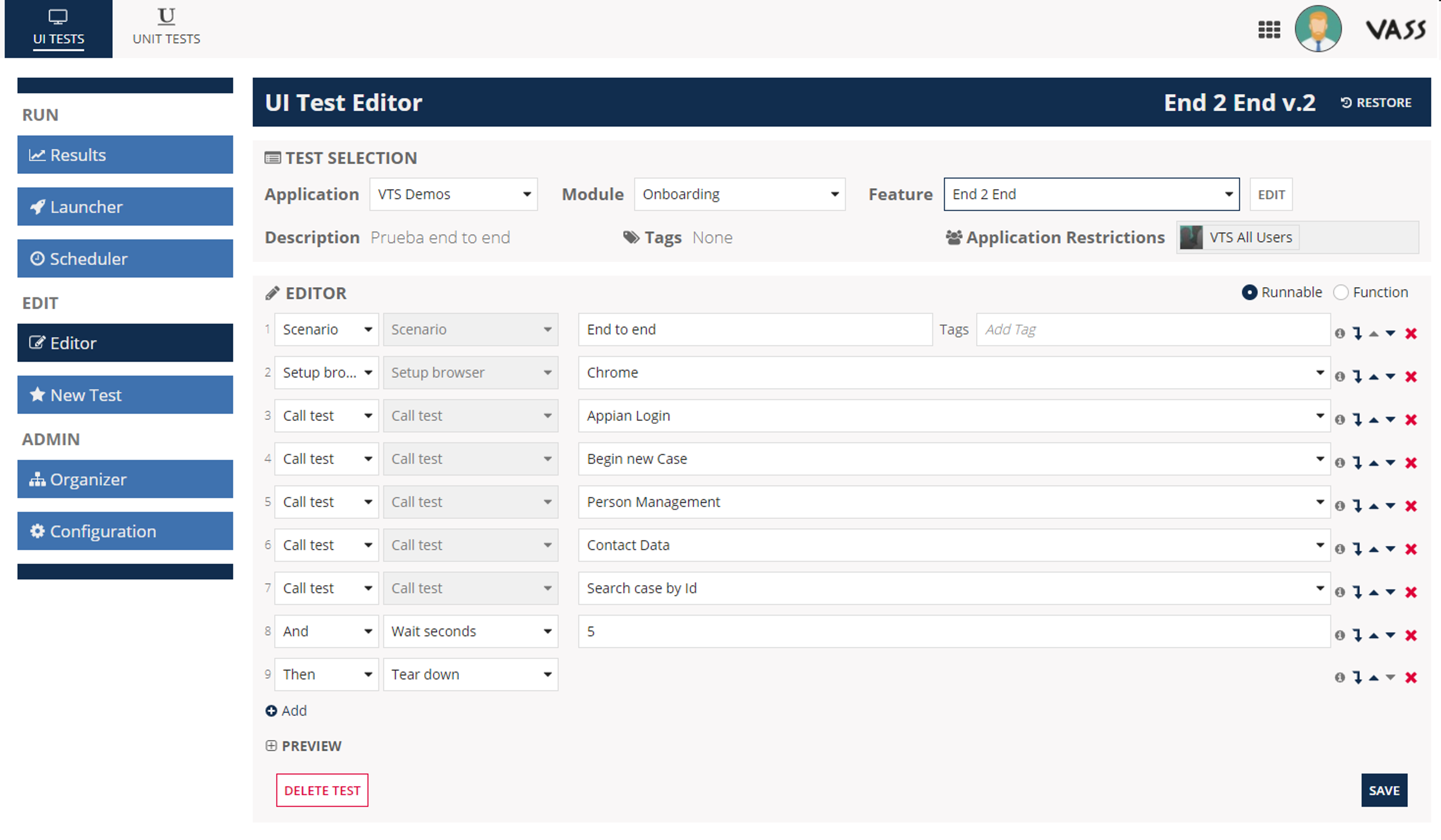 VASS Testing Suite screenshot 2