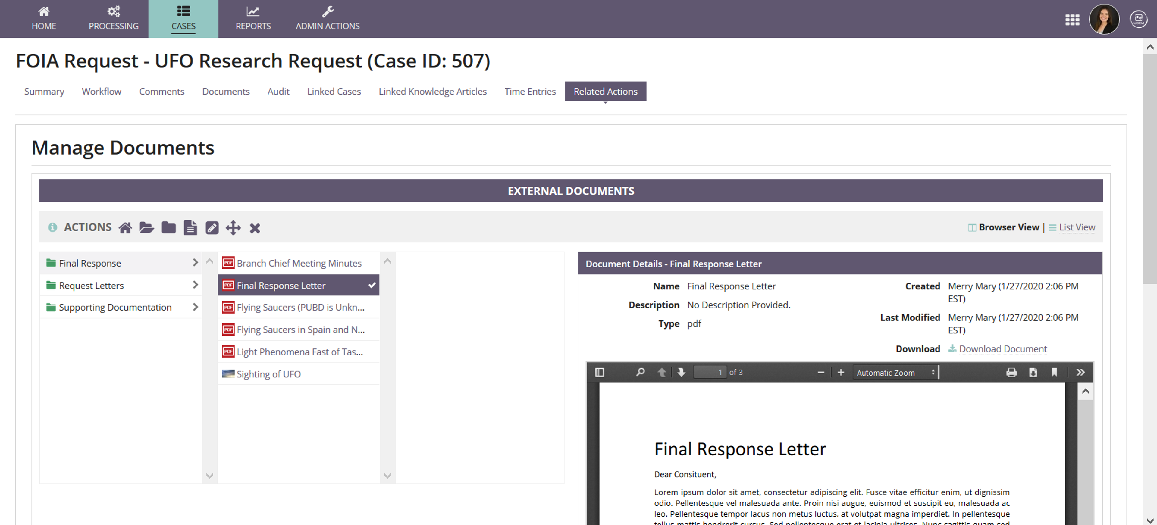 Unified Dynamic Case Management (UDCM) screenshot 3