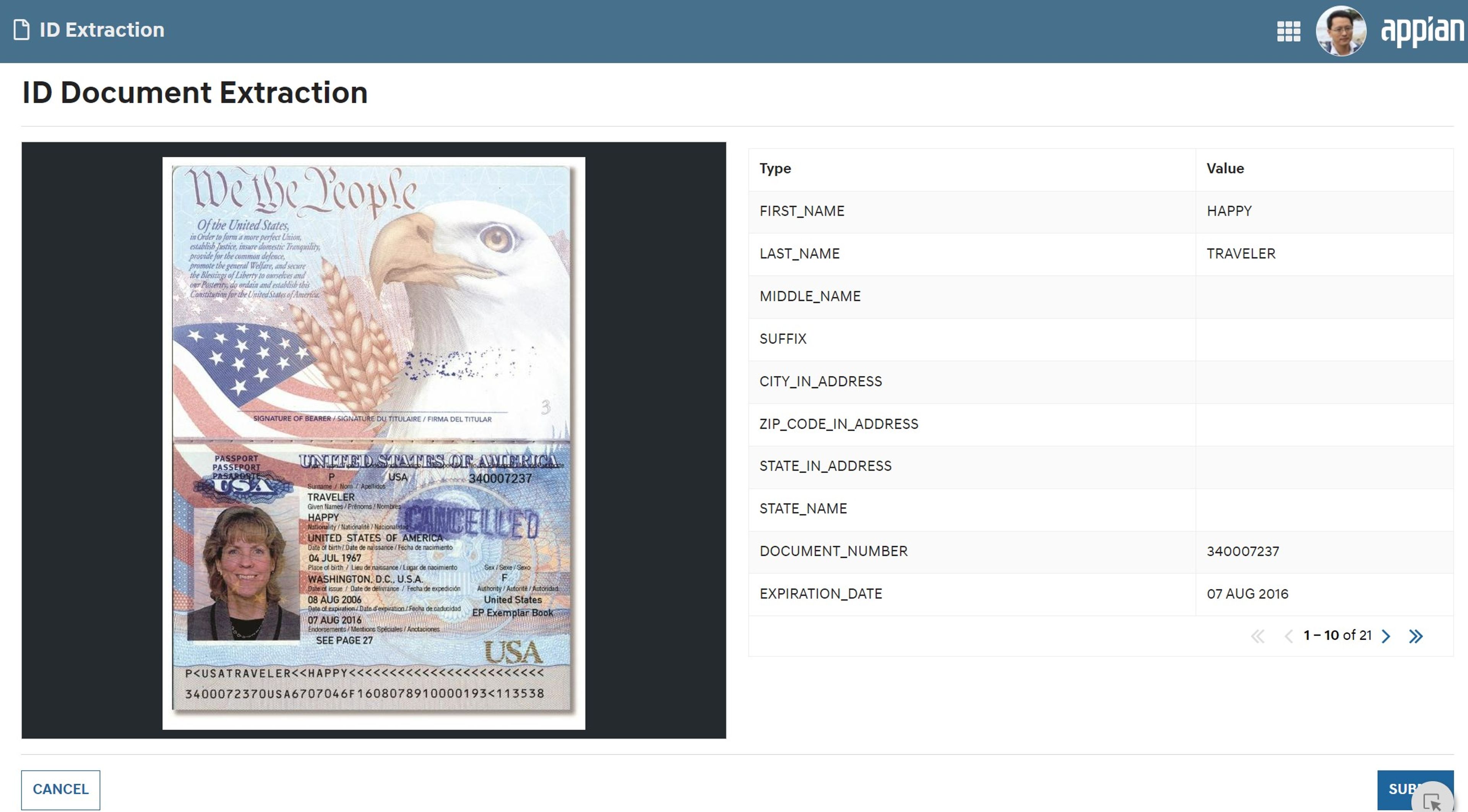 Identification Document Extraction screenshot 1
