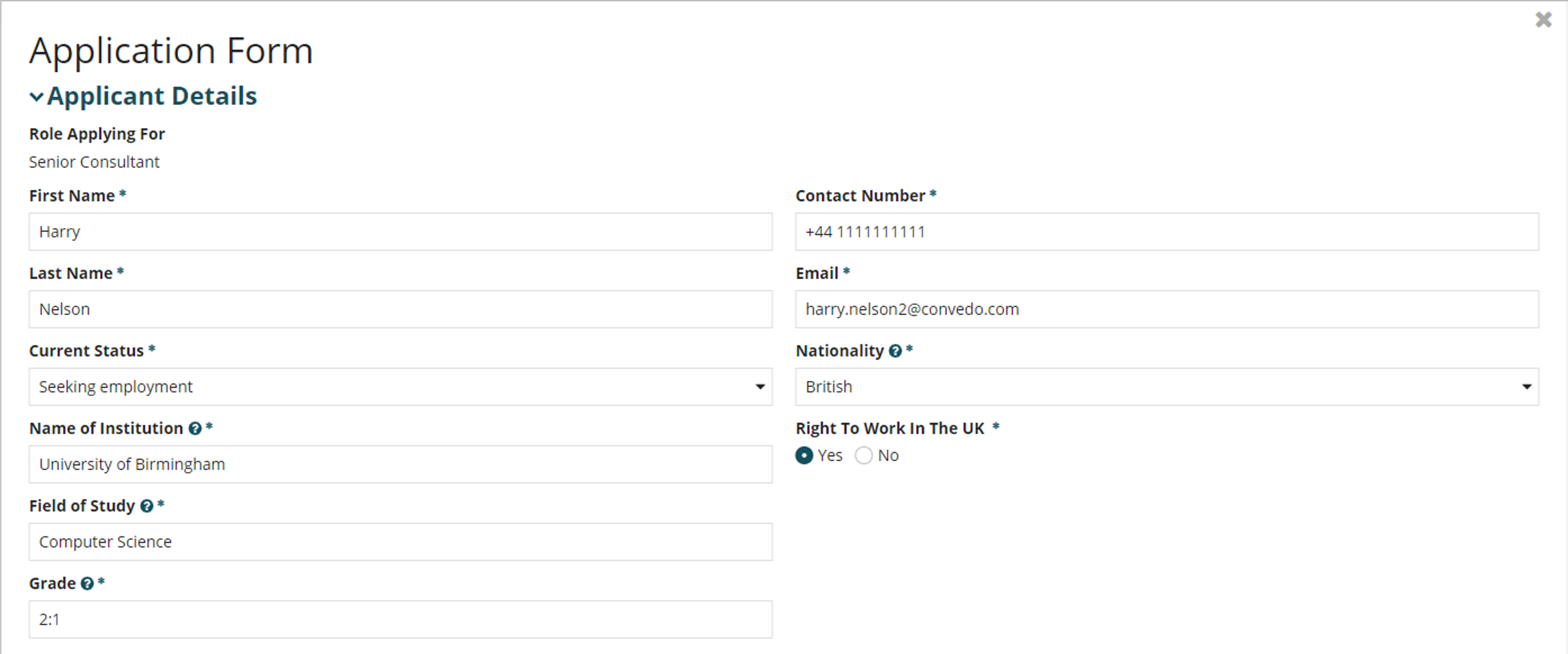Applicant Tracker screenshot 3