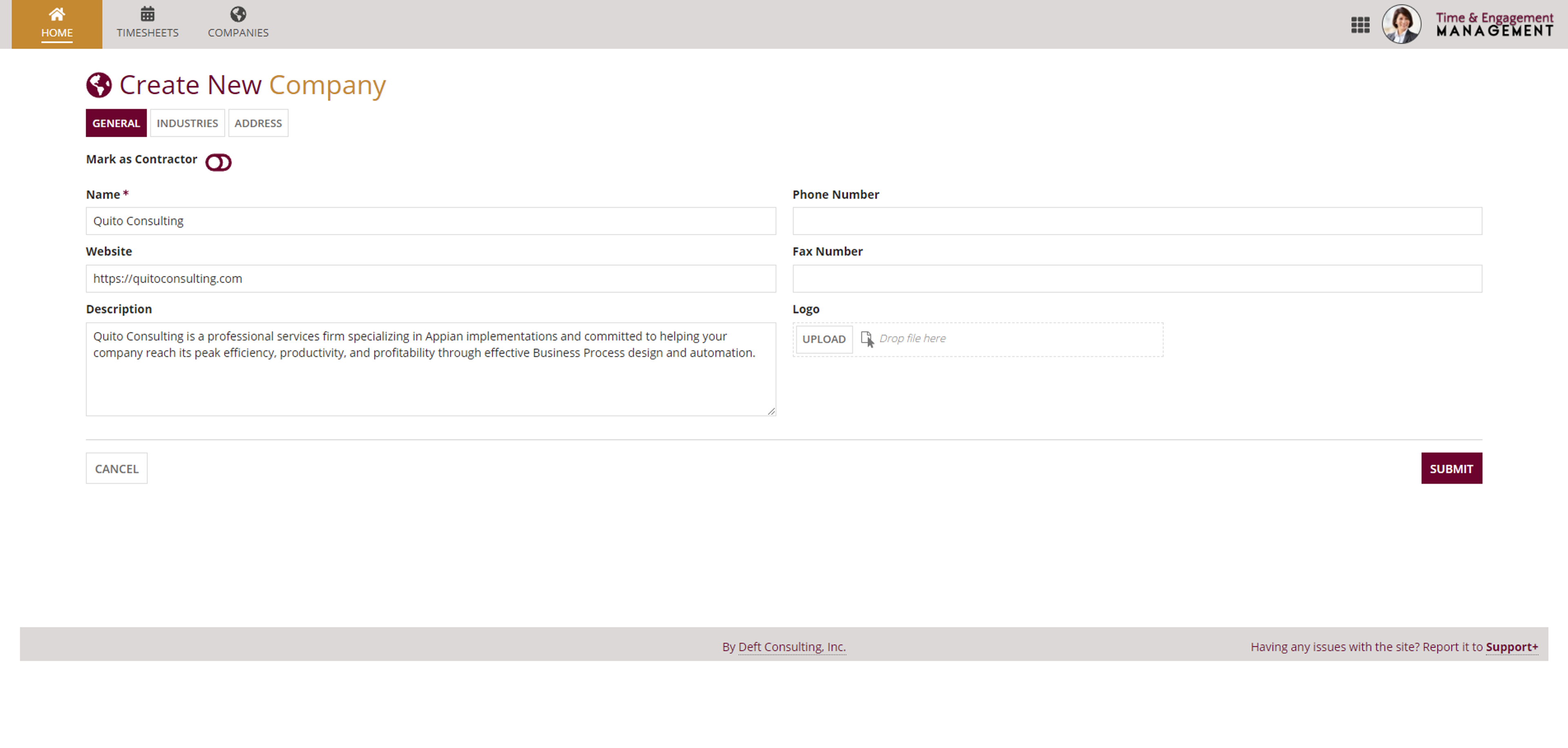 Time and Engagement Management (TEM) screenshot 2