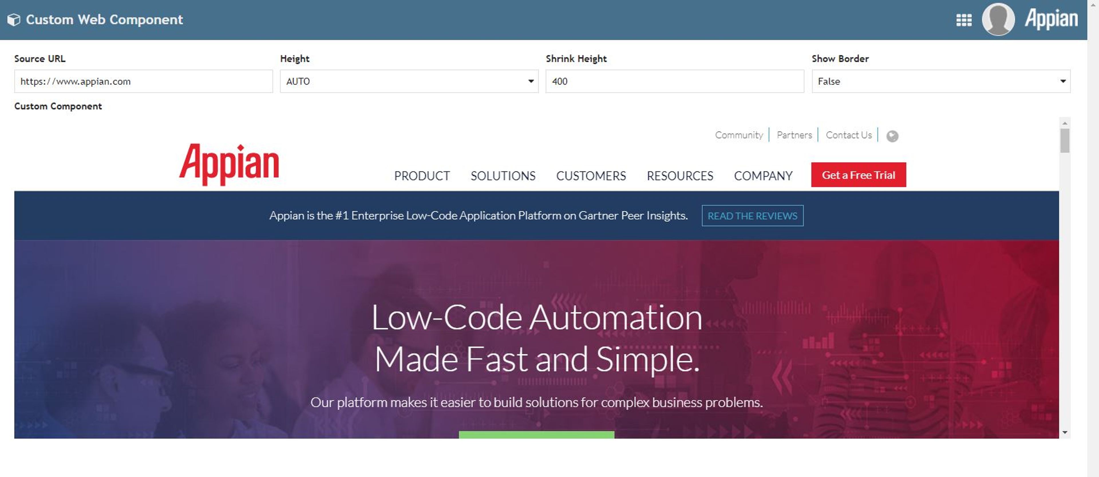 Custom Web Content Component screenshot 1