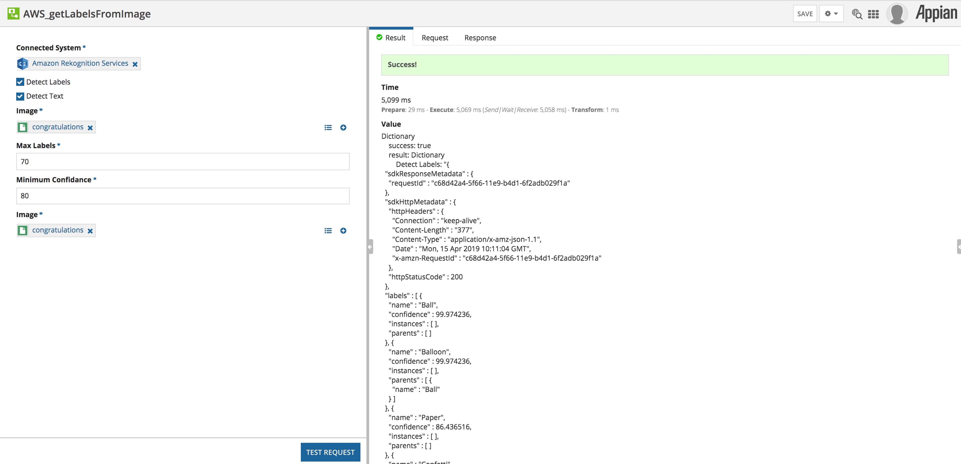 Amazon Rekognition screenshot 1