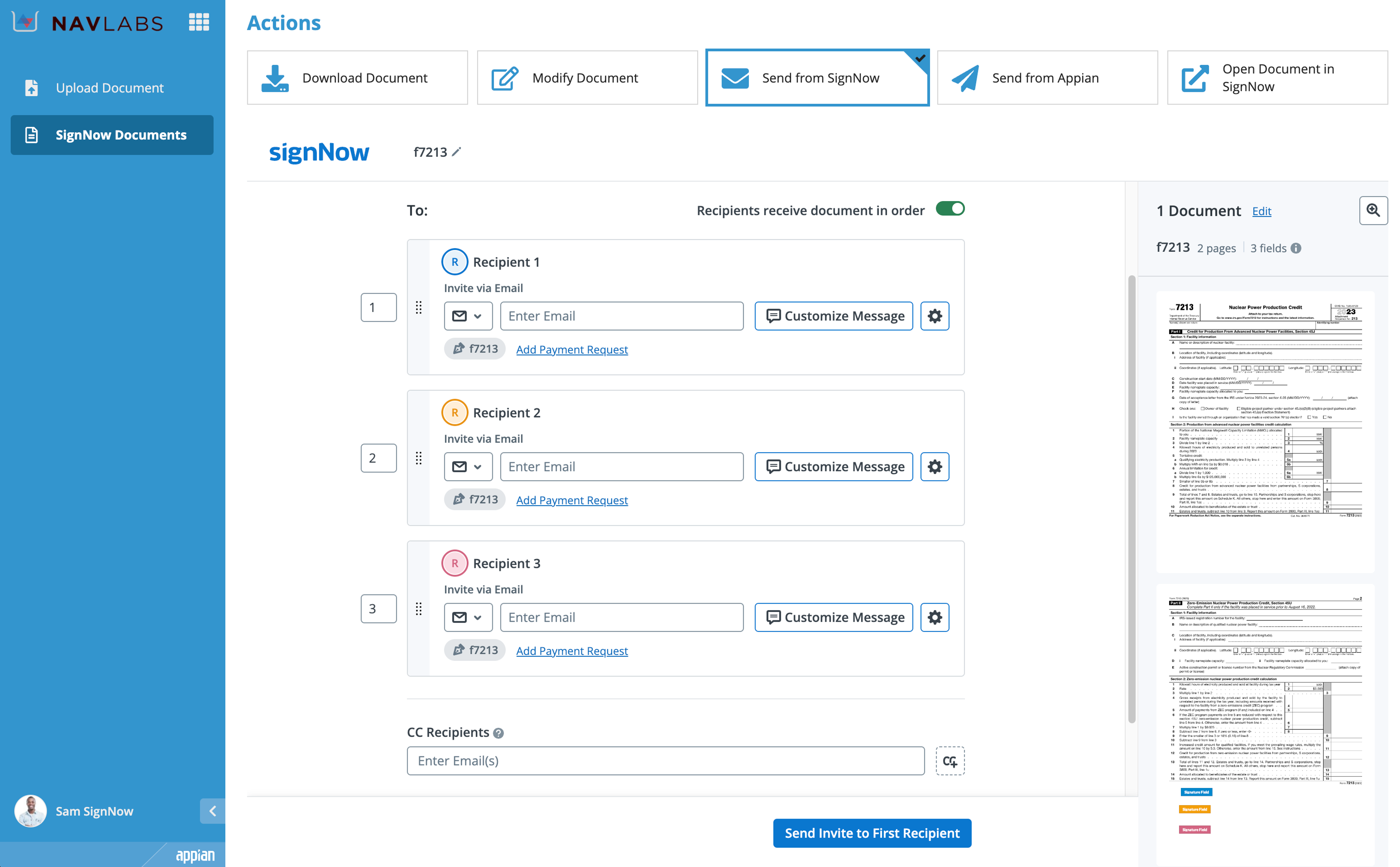 Appian SignNow Integration SDK screenshot 2