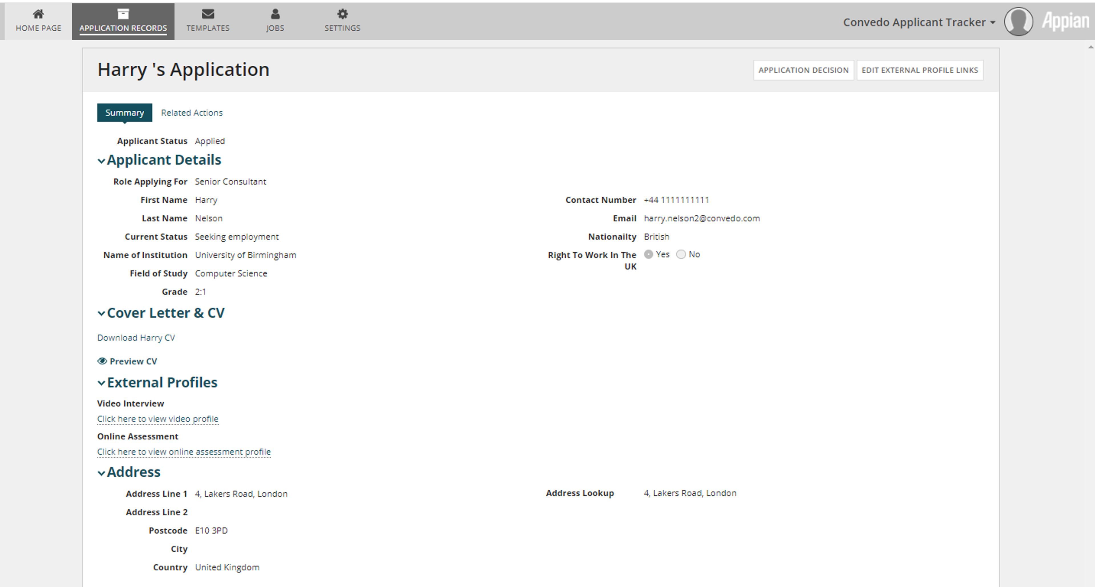 Applicant Tracker screenshot 4