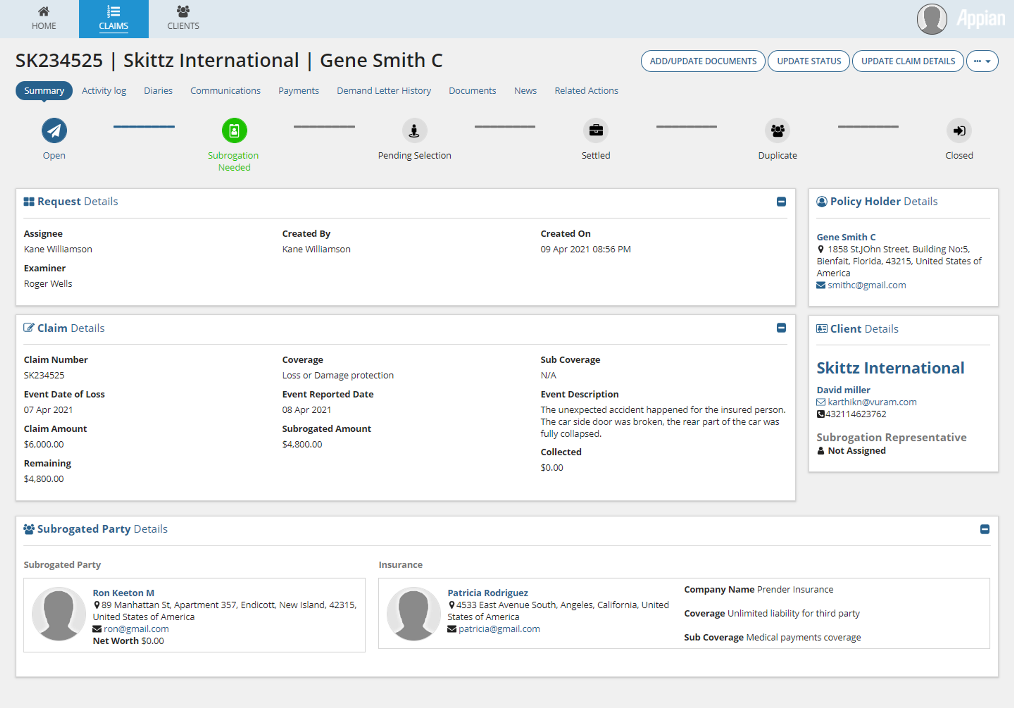 Subrogation Claims Management System screenshot 4