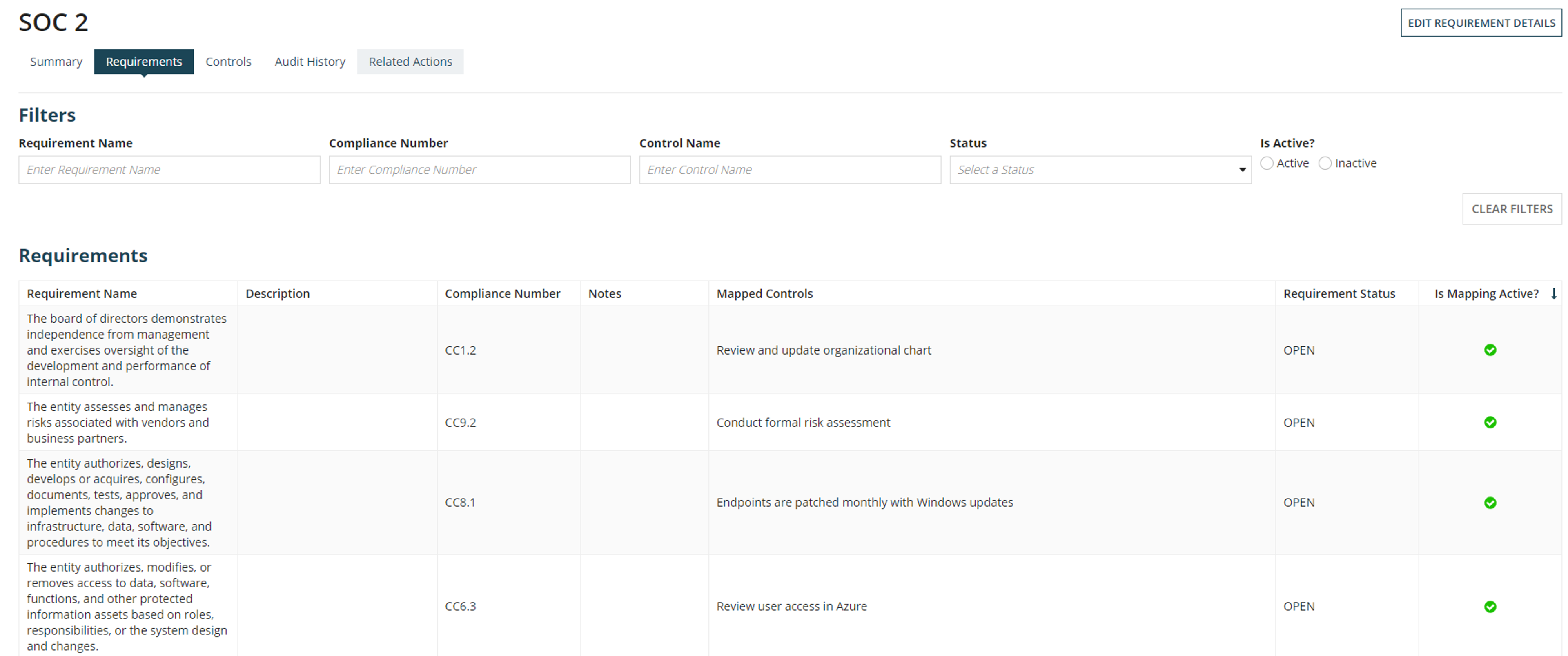 Compliance Management Application screenshot 2