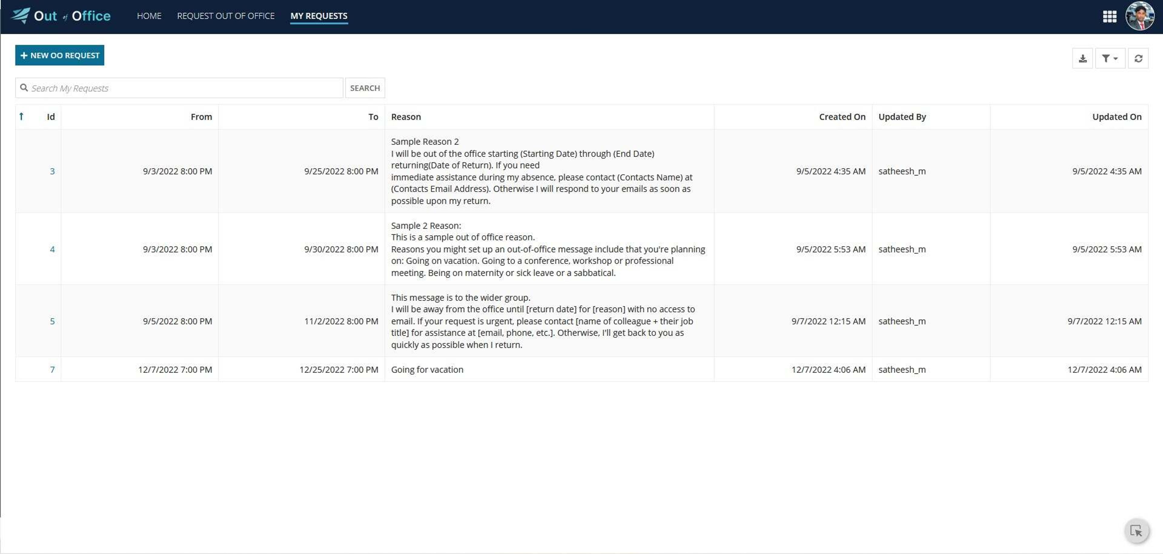 Out of Office screenshot 3