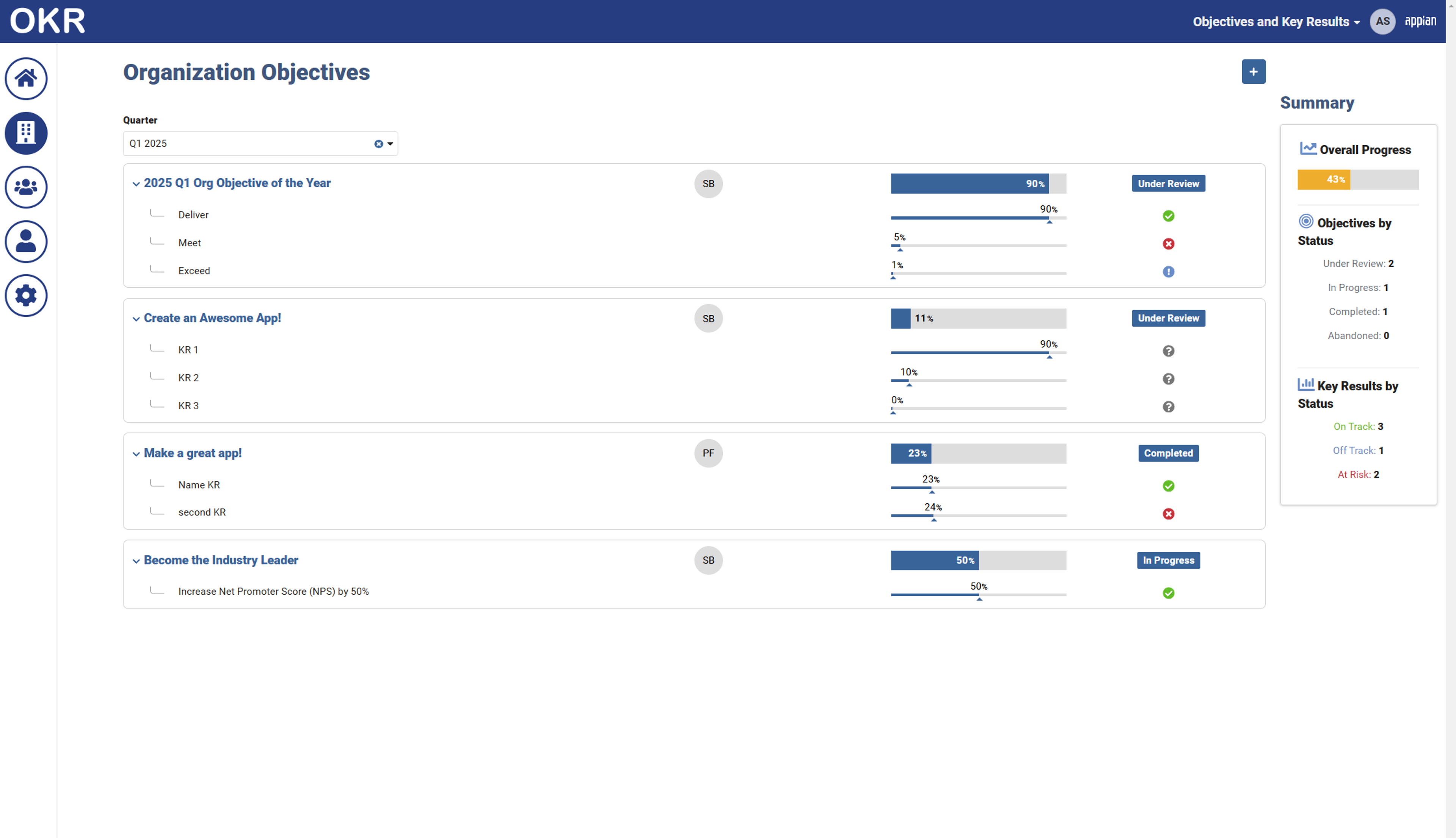 Objective and Key Results (OKR) Application screenshot 3