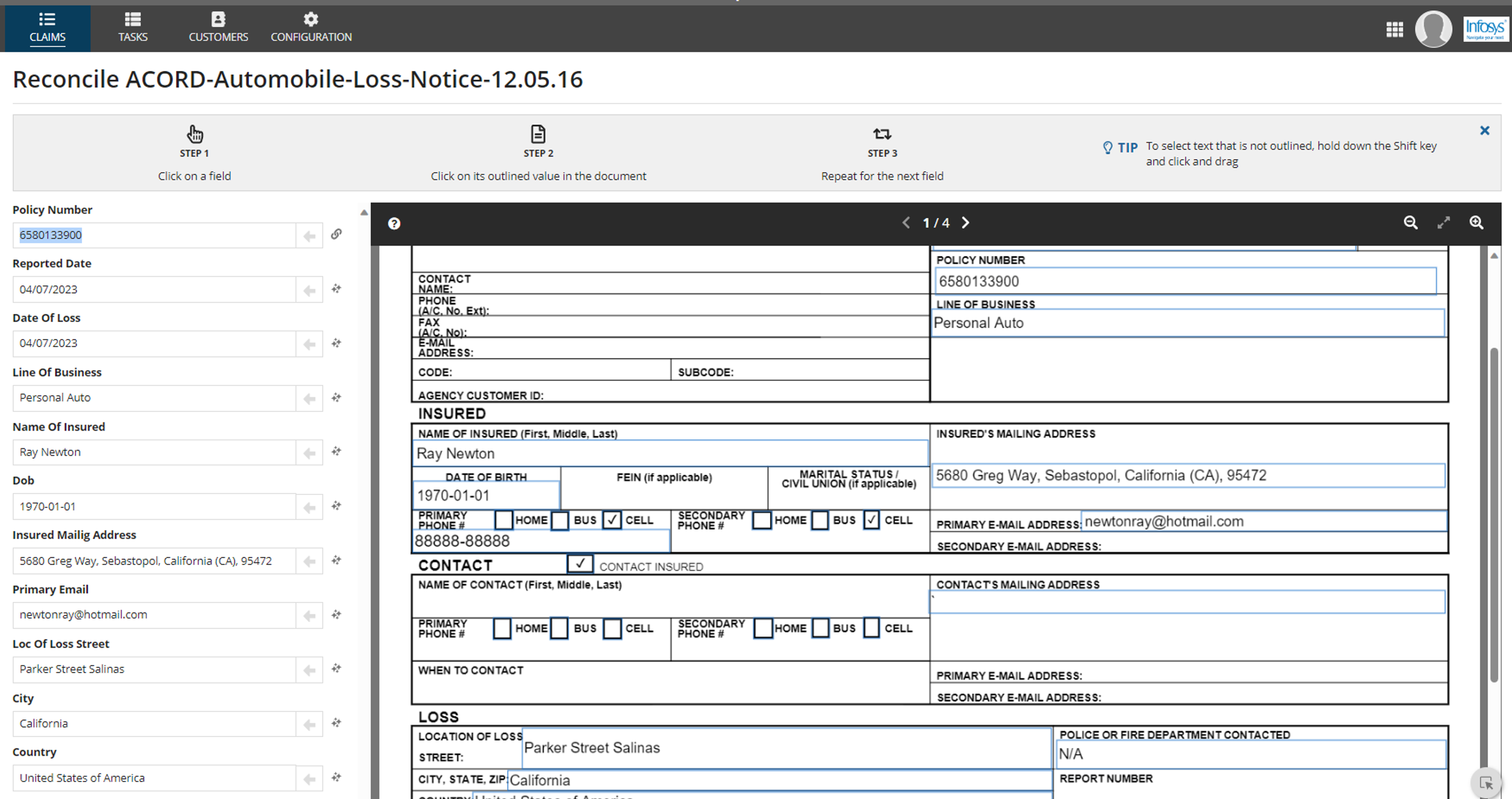 Infosys - Unified Claim Processing Solution screenshot 3