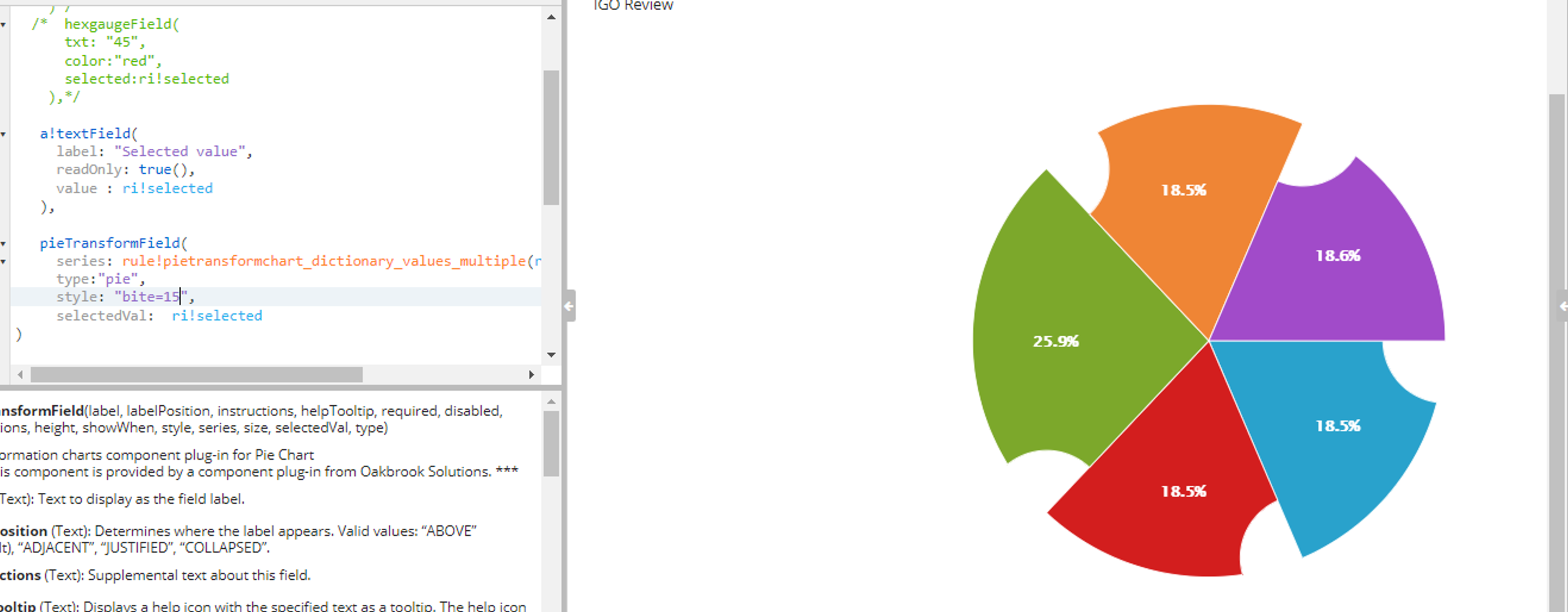 Pie Transformation Chart screenshot 2